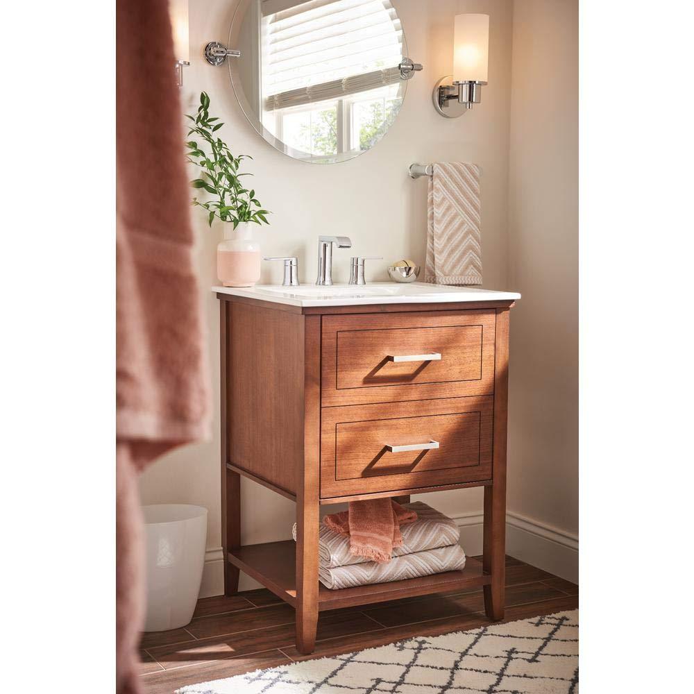 MOEN Genta 84763 Widespread Double Handle Bathroom Faucet in Chrome (Valve Included)