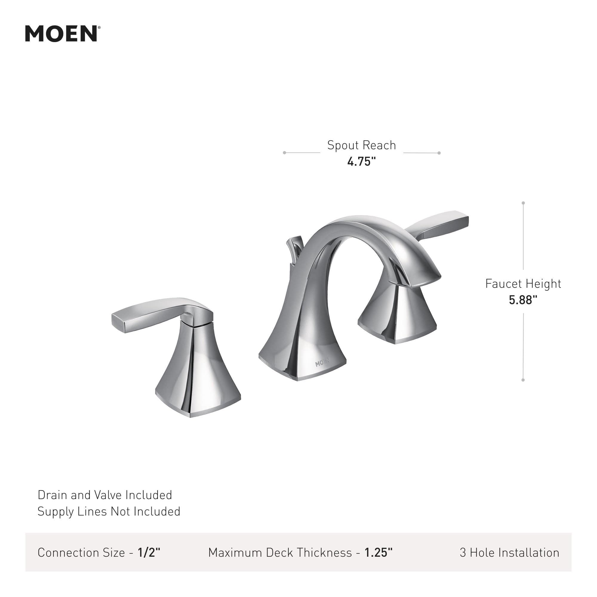 MOEN Voss TV6905ORB Two-Handle Widespread Bathroom Sink Faucet Trim Kit in Oil-Rubbed Bronze (Valve Included)