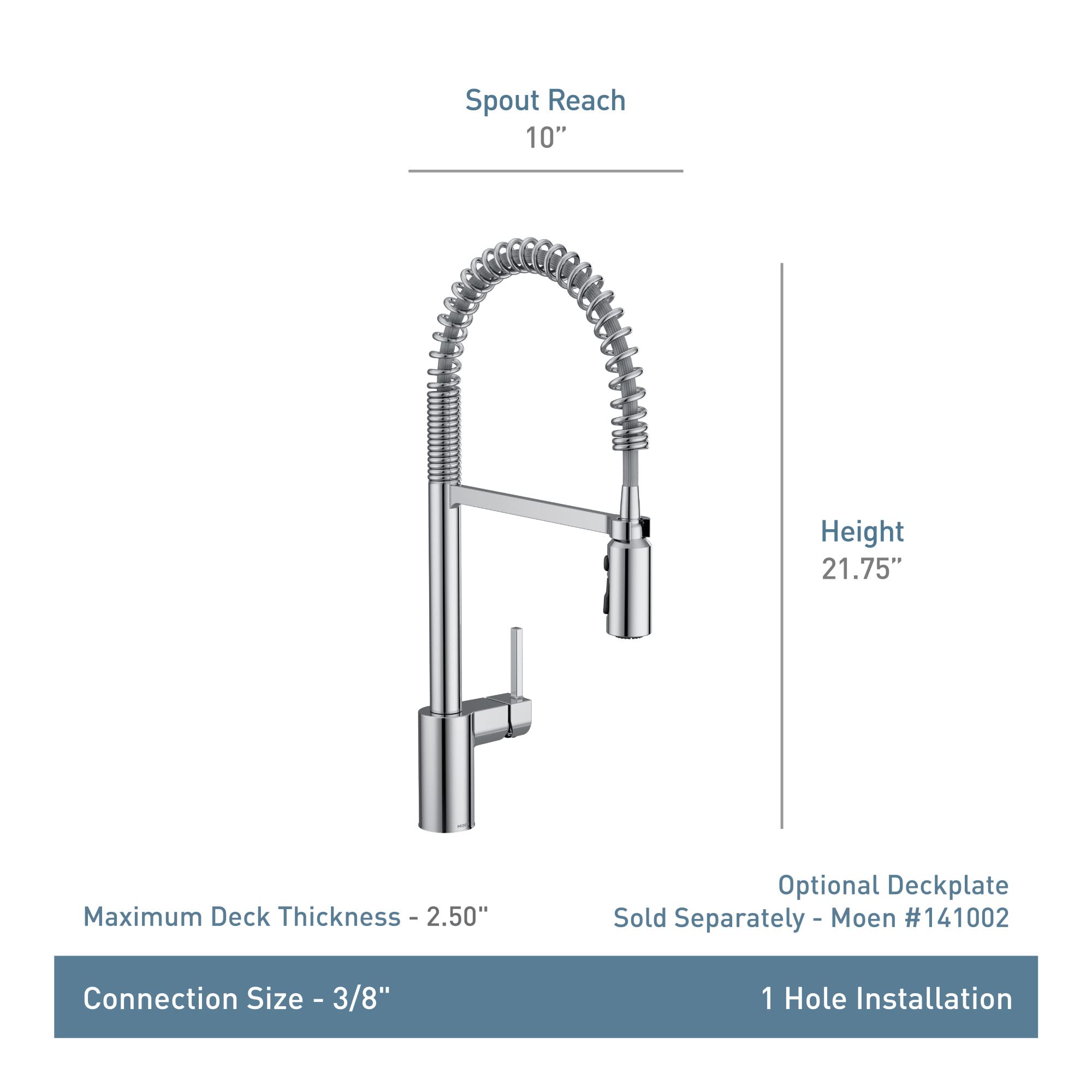 MOEN Align 5923BG Single-Handle Pre-Rinse Spring Pull-Down Sprayer Kitchen Faucet with Power Boost in Brushed Gold - Like New