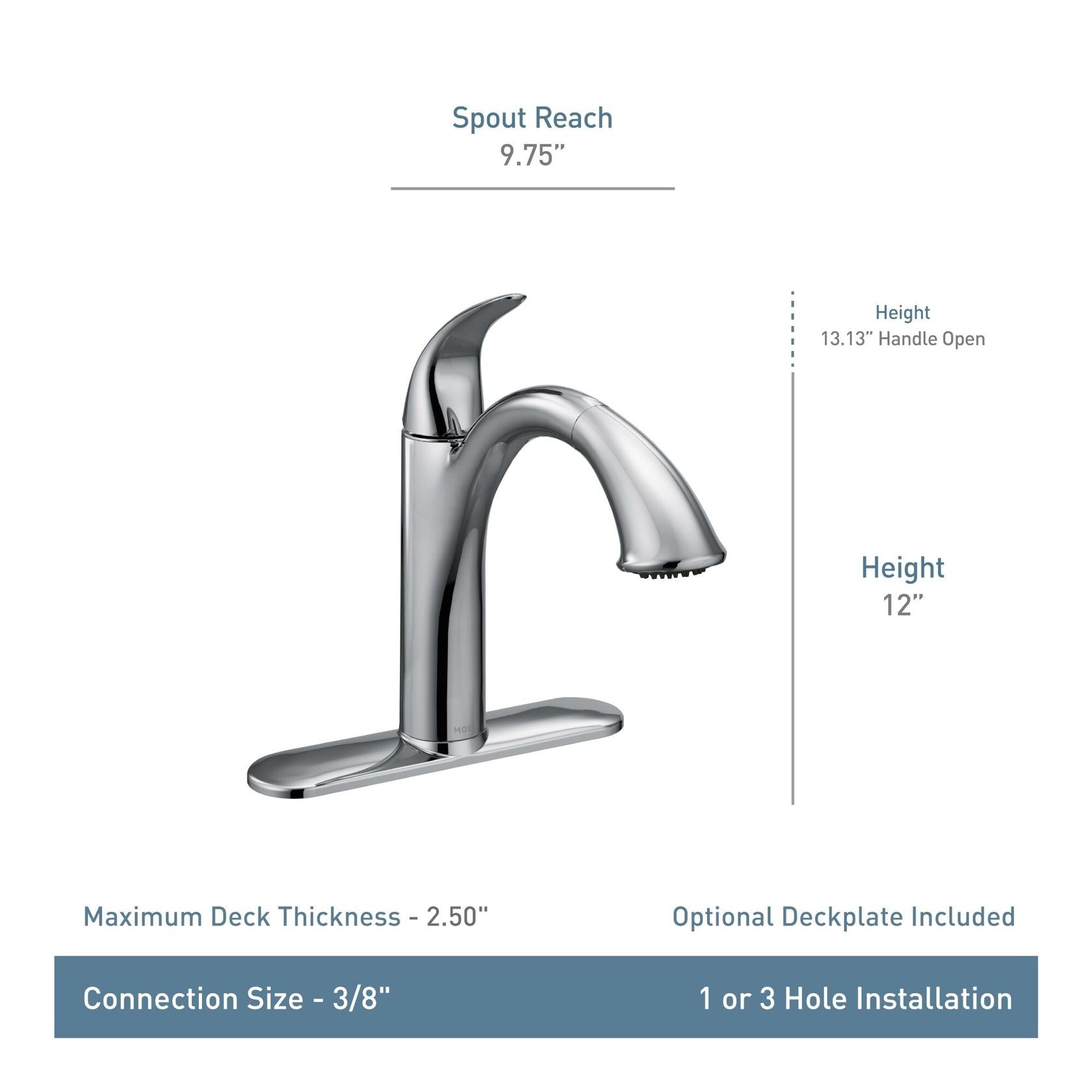 MOEN Camerist 7545SRS Pull Out Sprayer Kitchen Faucet with Spout Swivel in Spot Resist Stainless