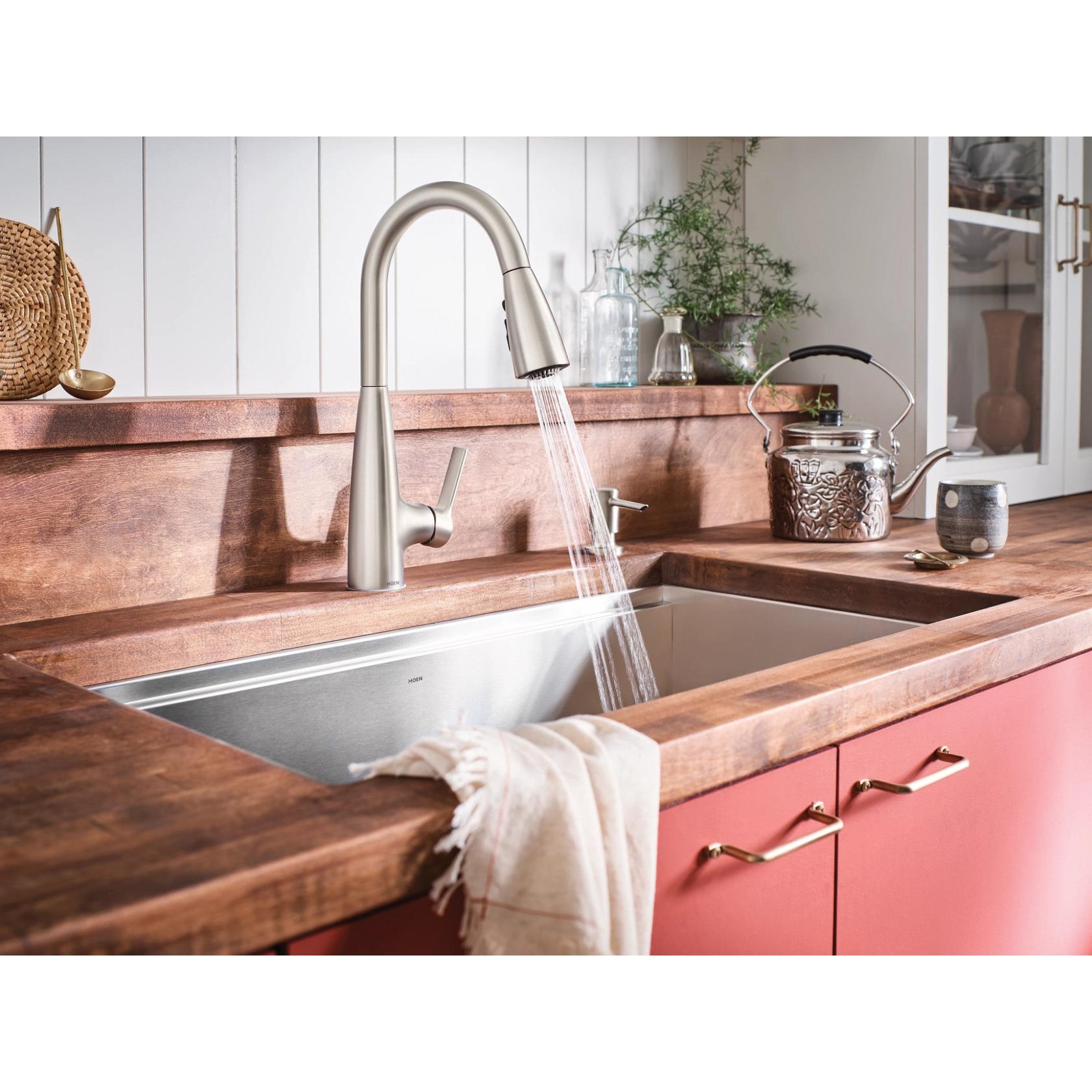 MOEN Haelyn 87627SRS Single-Handle Pull-Down Sprayer Kitchen Faucet with Reflex and Power Boost in Spot Resist Stainless