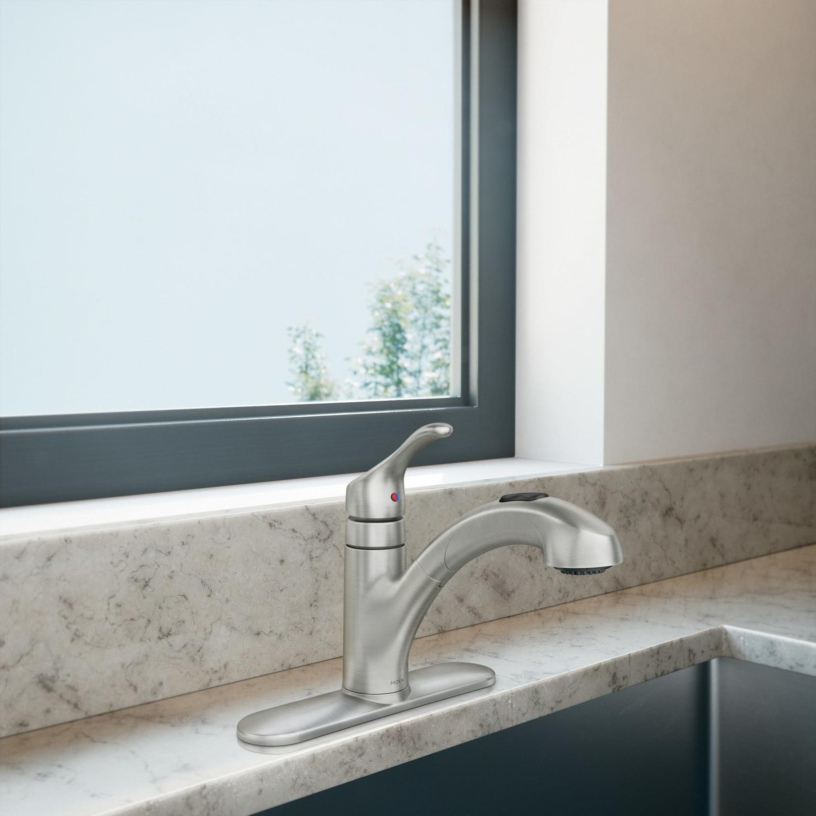 Moen Renzo CA87316SRS Spot Resist Stainless One-Handle Pullout Kitchen Faucet
