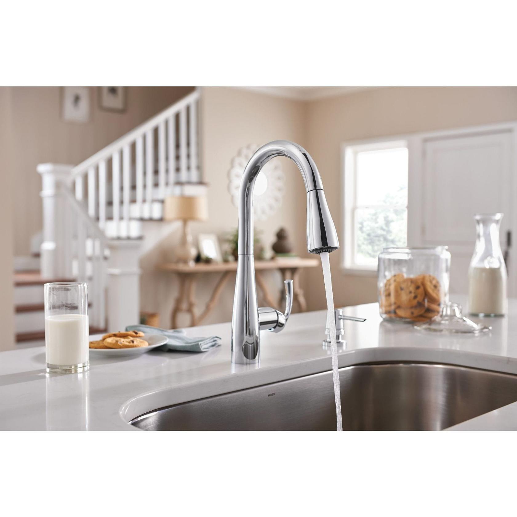MOEN Essie 87014 Single-Handle Pull-Down Sprayer Kitchen Faucet with Reflex and Power Clean in Chrome