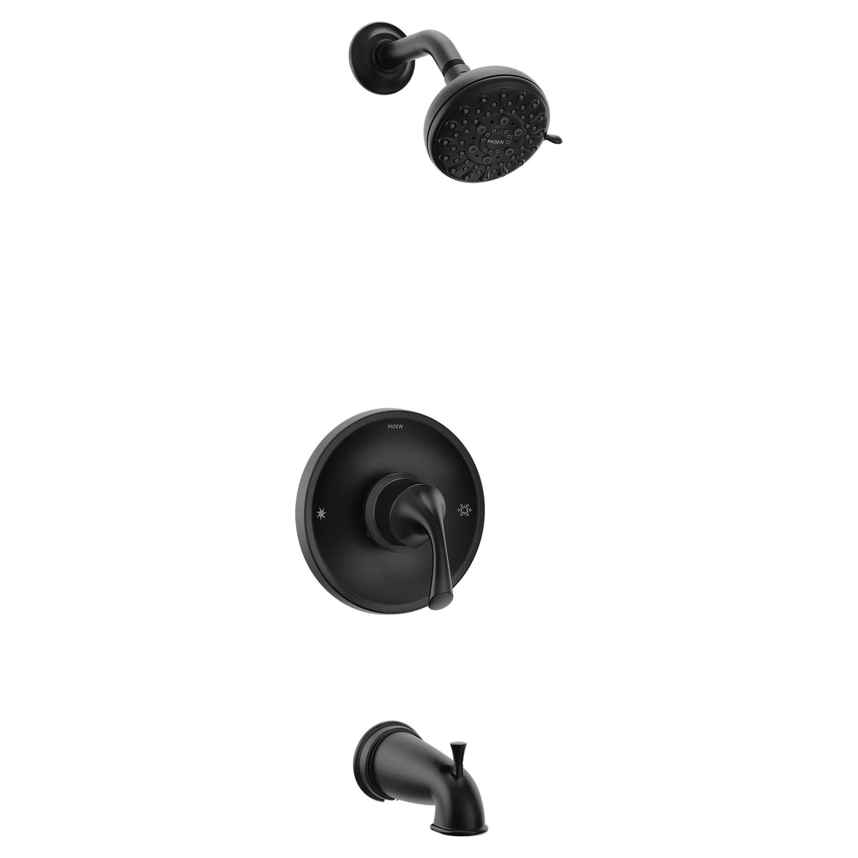 MOEN Idora 82115BL Single Handle 5-Spray Tub and Shower Faucet in Matte Black (Valve Included)