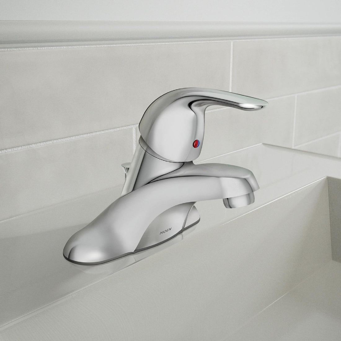 MOEN Adler WS84503 Centerset Single Handle Low-Arc Bathroom Faucet in Chrome