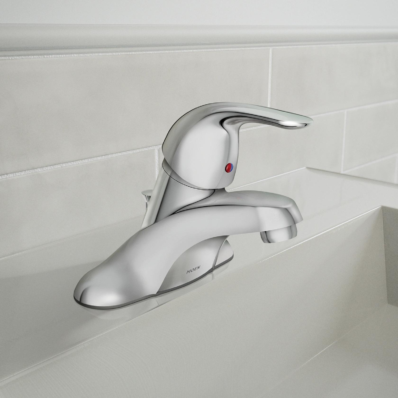 MOEN Adler WS84503 Centerset Single Handle Low-Arc Bathroom Faucet in Chrome