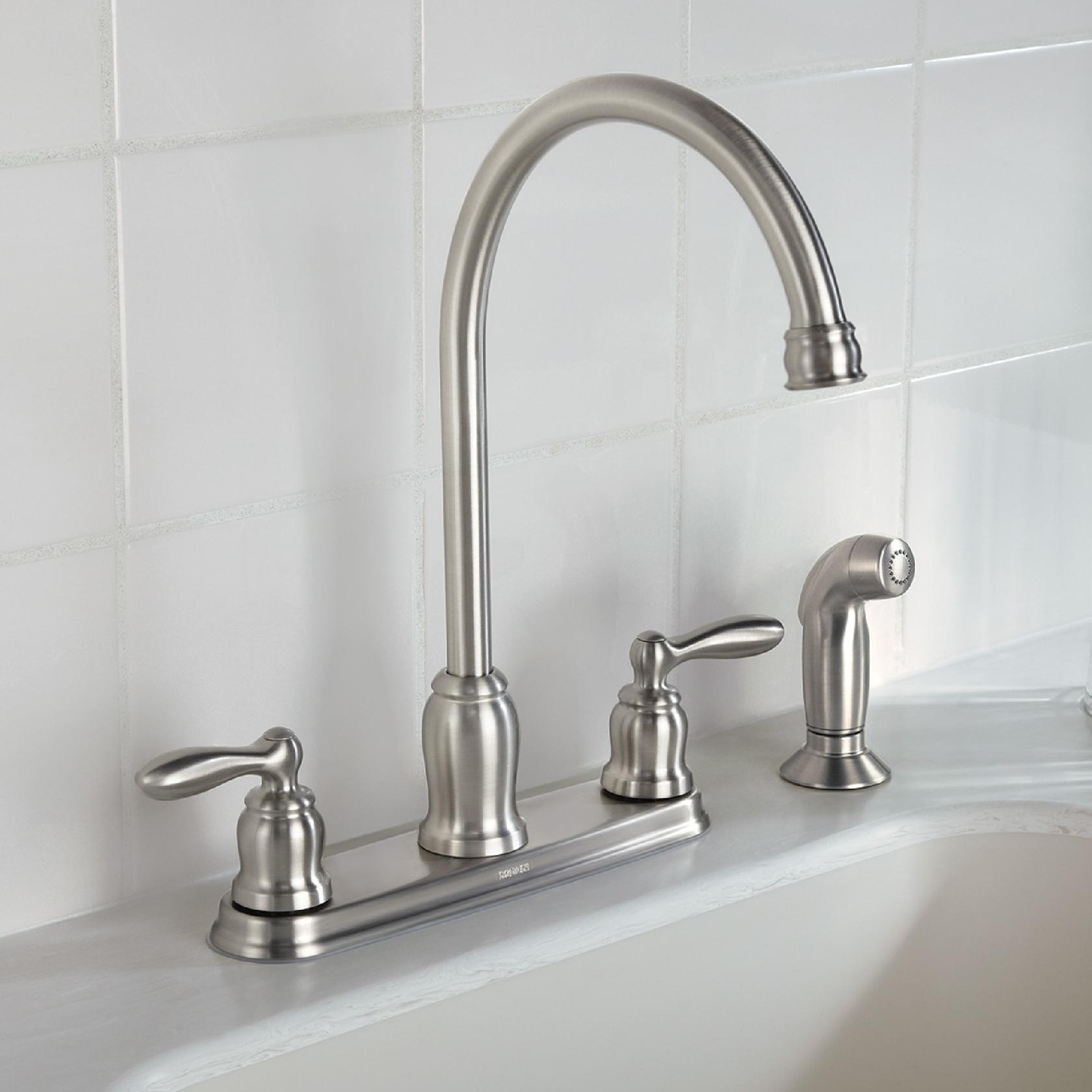 MOEN Caldwell CA87060SRS Single Handle Deck-mount Kitchen Faucet with Sprayer in Spot Resist Stainless