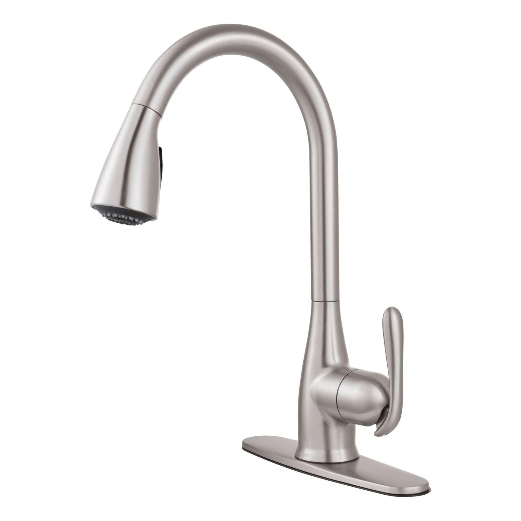 MOEN Haysfield 87879SRS Single Handle Deck-mount Pull-down Kitchen Faucet with Sprayer in Spot Resist Stainless