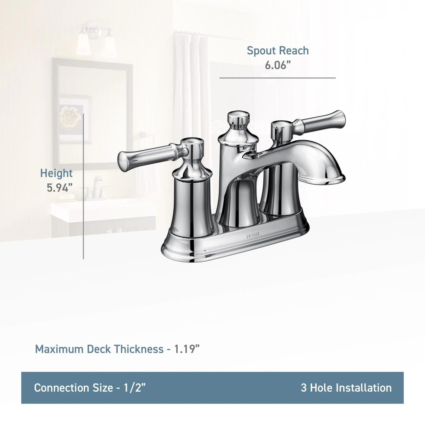 MOEN Dartmoor 6802BL Centerset 2-Handle Bathroom Faucet in Matte Black