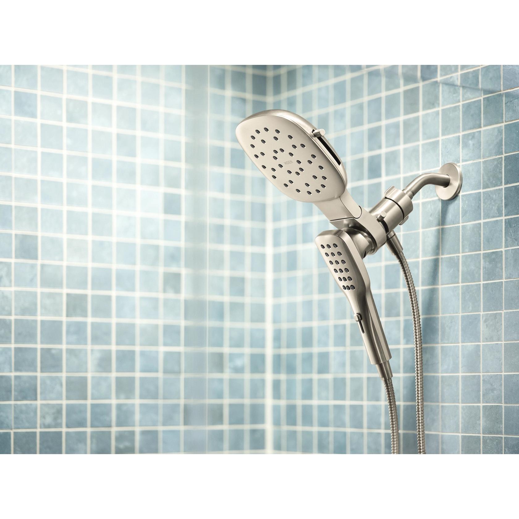 MOEN Verso 220C5BN Infiniti Dial Square Rain Shower Head with Detachable Hand Shower Combo, 7-Inch Spray Head in Brushed Nickel