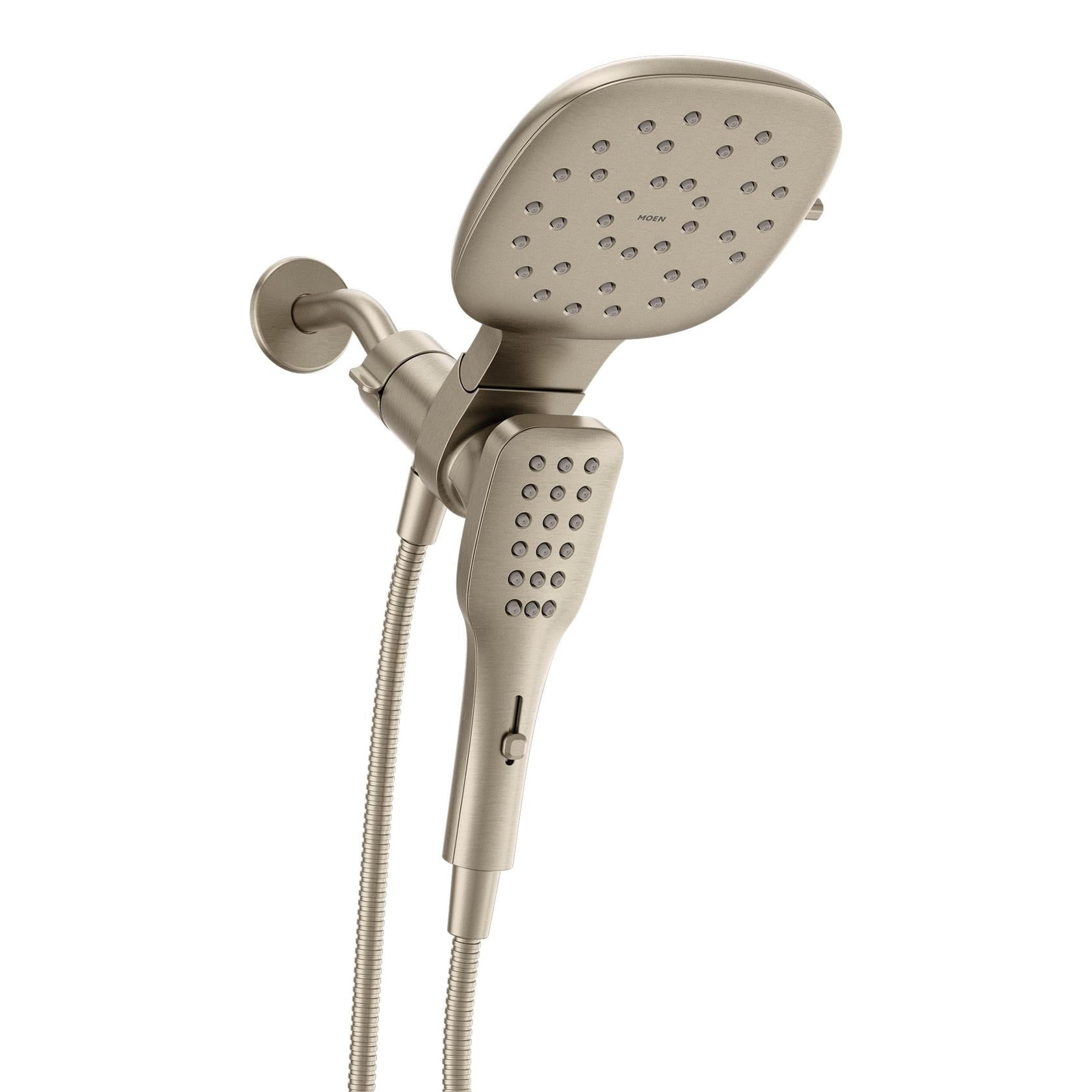 MOEN Verso 220C5BN Infiniti Dial Square Rain Shower Head with Detachable Hand Shower Combo, 7-Inch Spray Head in Brushed Nickel