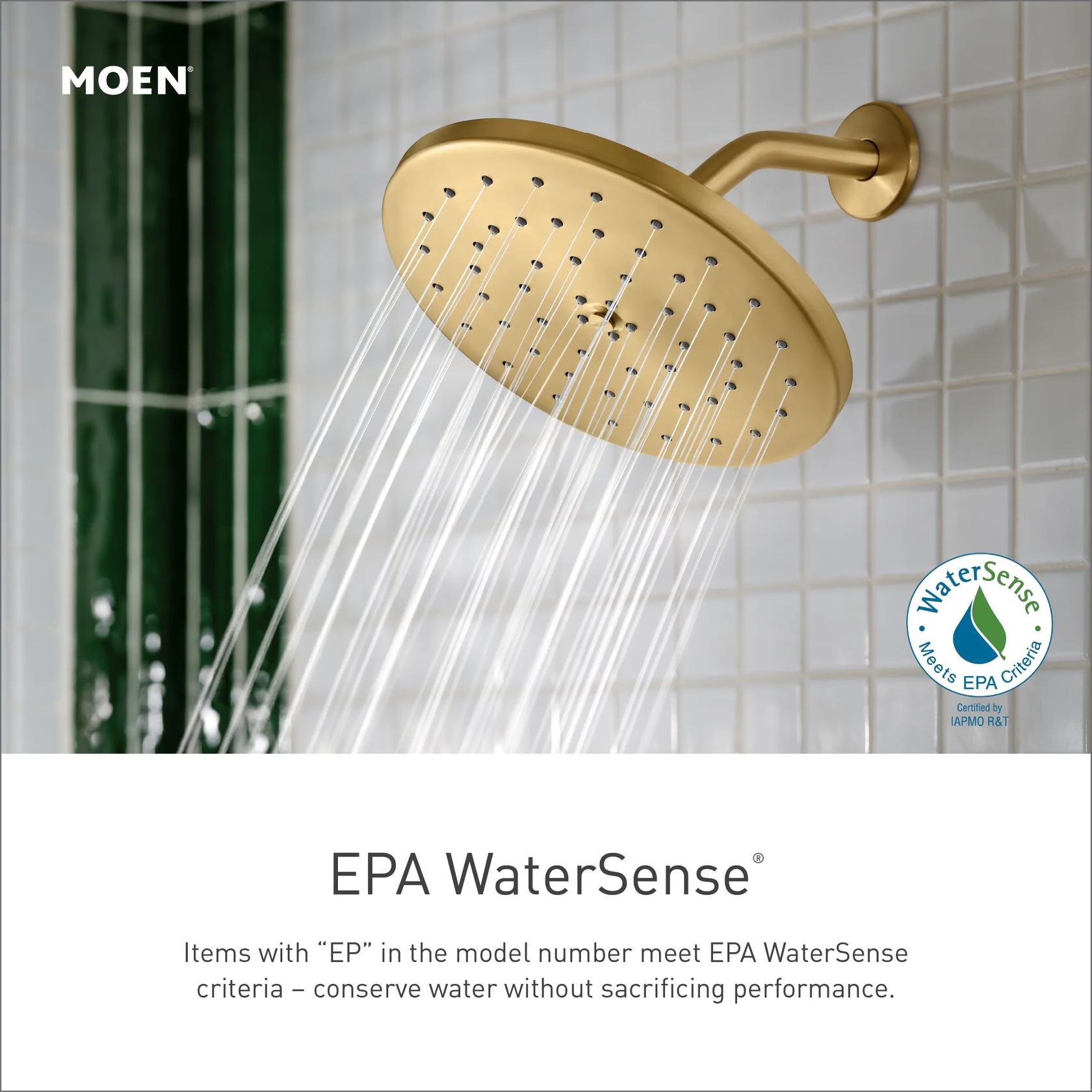 MOEN Verso 220C3EPBG 8-Spray 7 in .Dual Wall Mount Fixed and Handheld Shower Head 1.75 GPM with Infiniti Dial in Brushed Gold