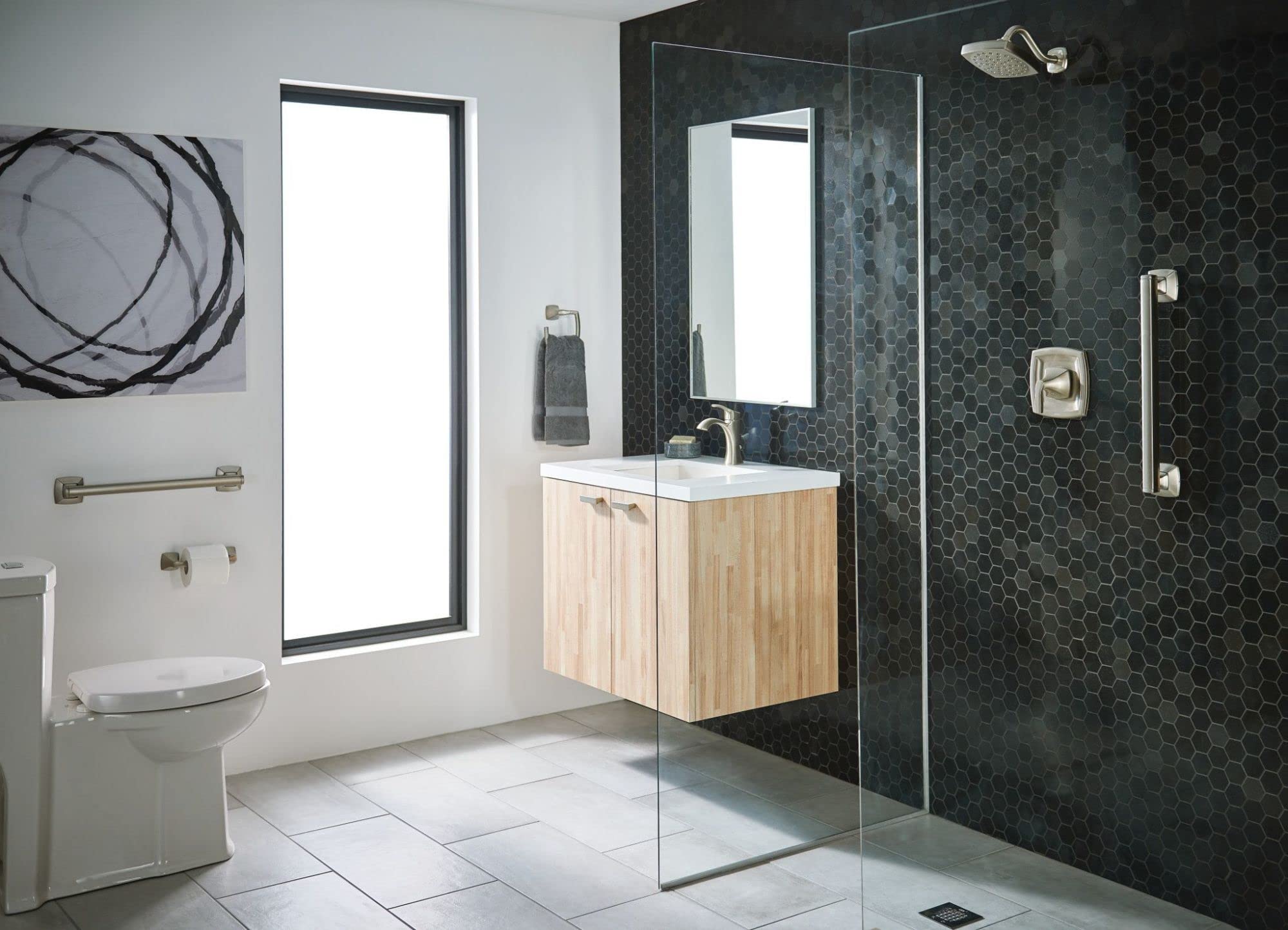 Moen YG5124CH Bathroom Safety 24-Inch Stainless Steel Transitional Bathroom Grab Bar, Chrome