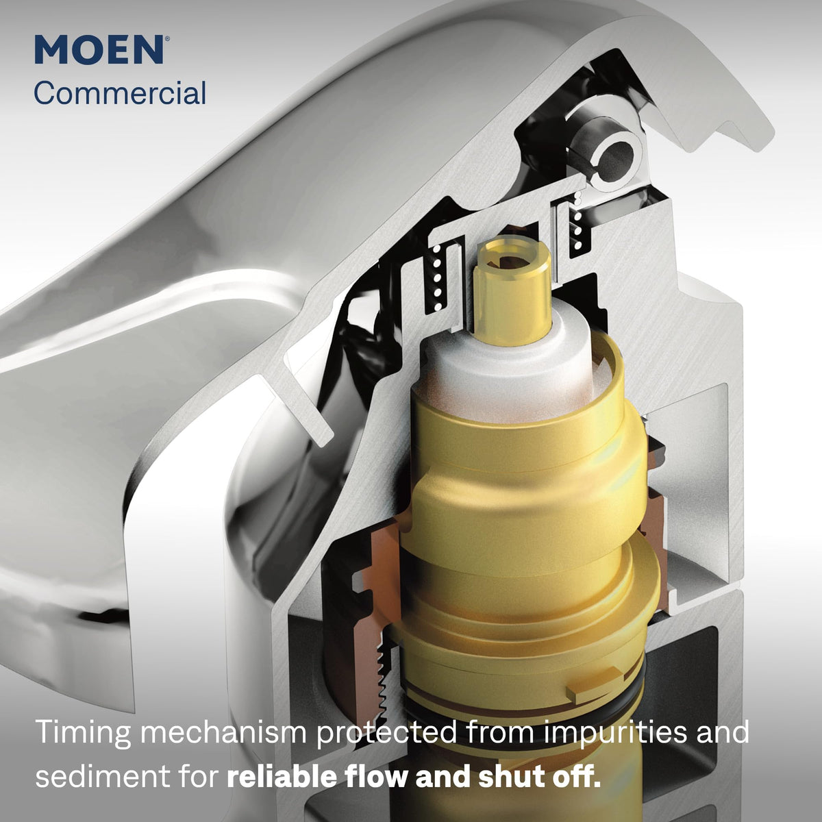 MOEN M-Press 8884 One-Handle Single-Hole Metering Bathroom Sink Faucet in Chrome