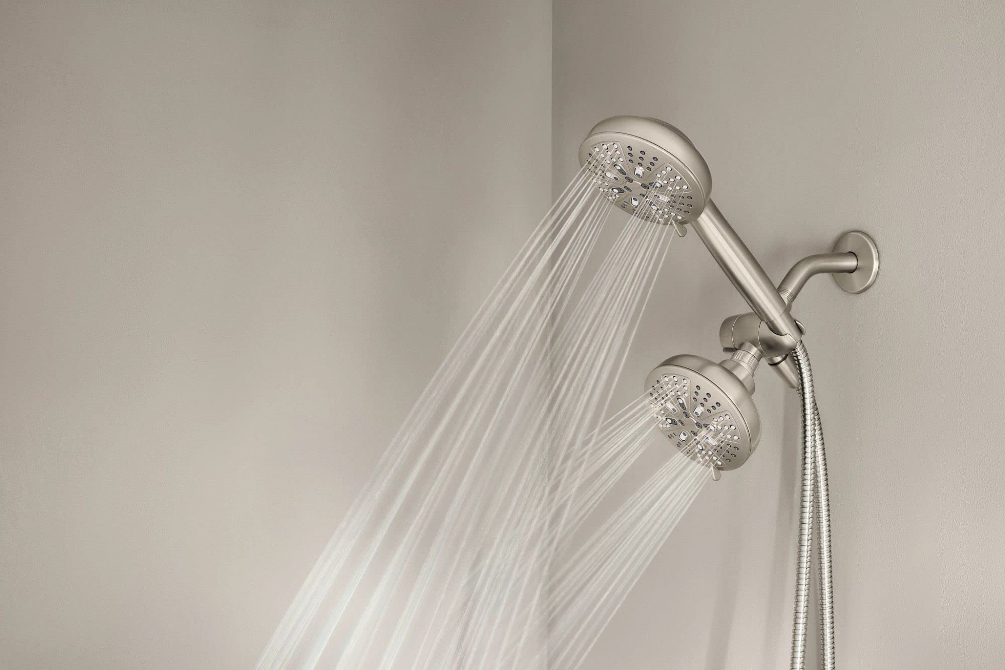 Moen Hydro Energetix High Pressure Dual Shower Head with Handheld Spray Combo, Spot Resist Brushed Nickel Finish, 200C0SRN