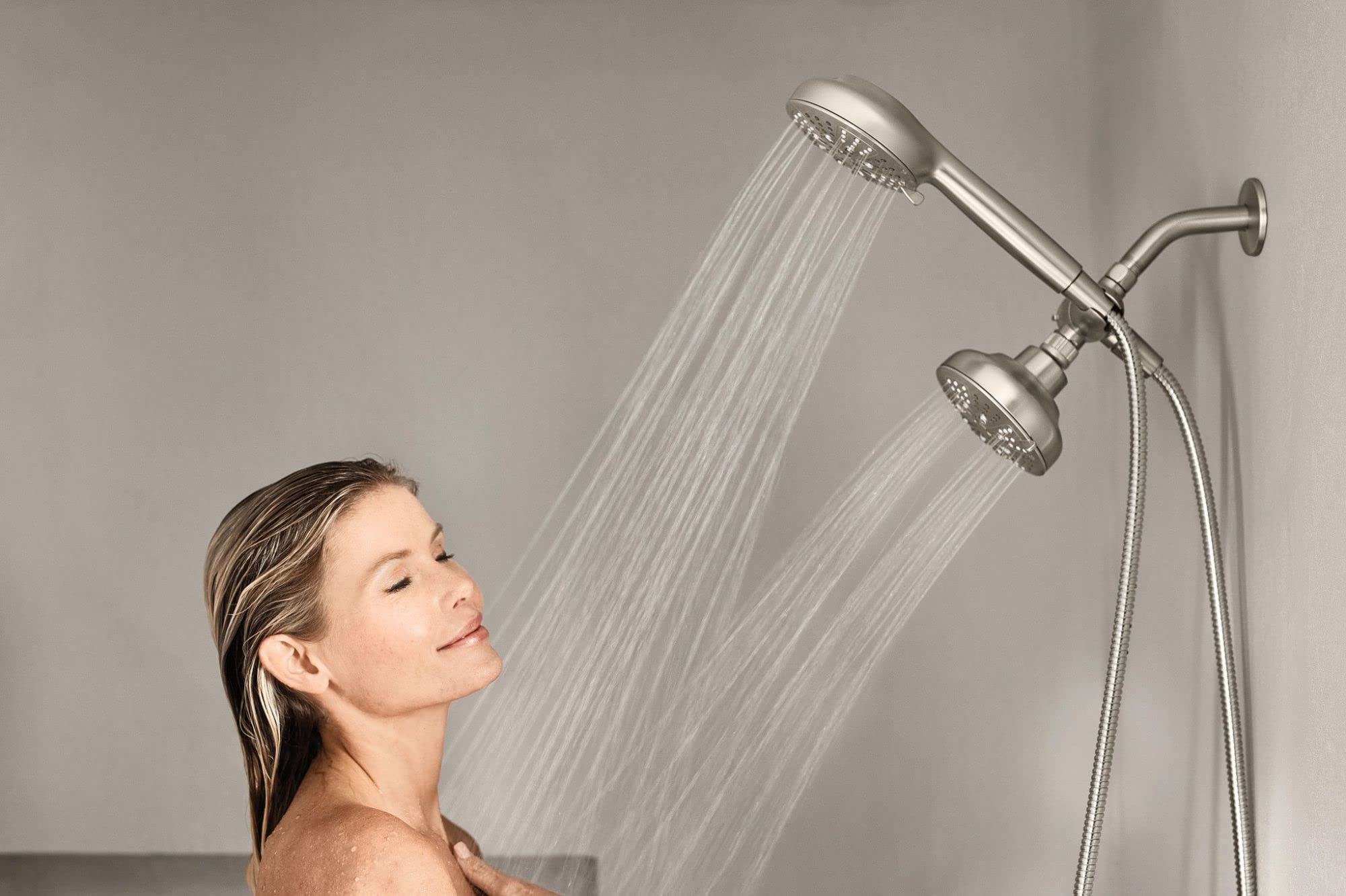 Moen Hydro Energetix High Pressure Dual Shower Head with Handheld Spray Combo, Spot Resist Brushed Nickel Finish, 200C0SRN