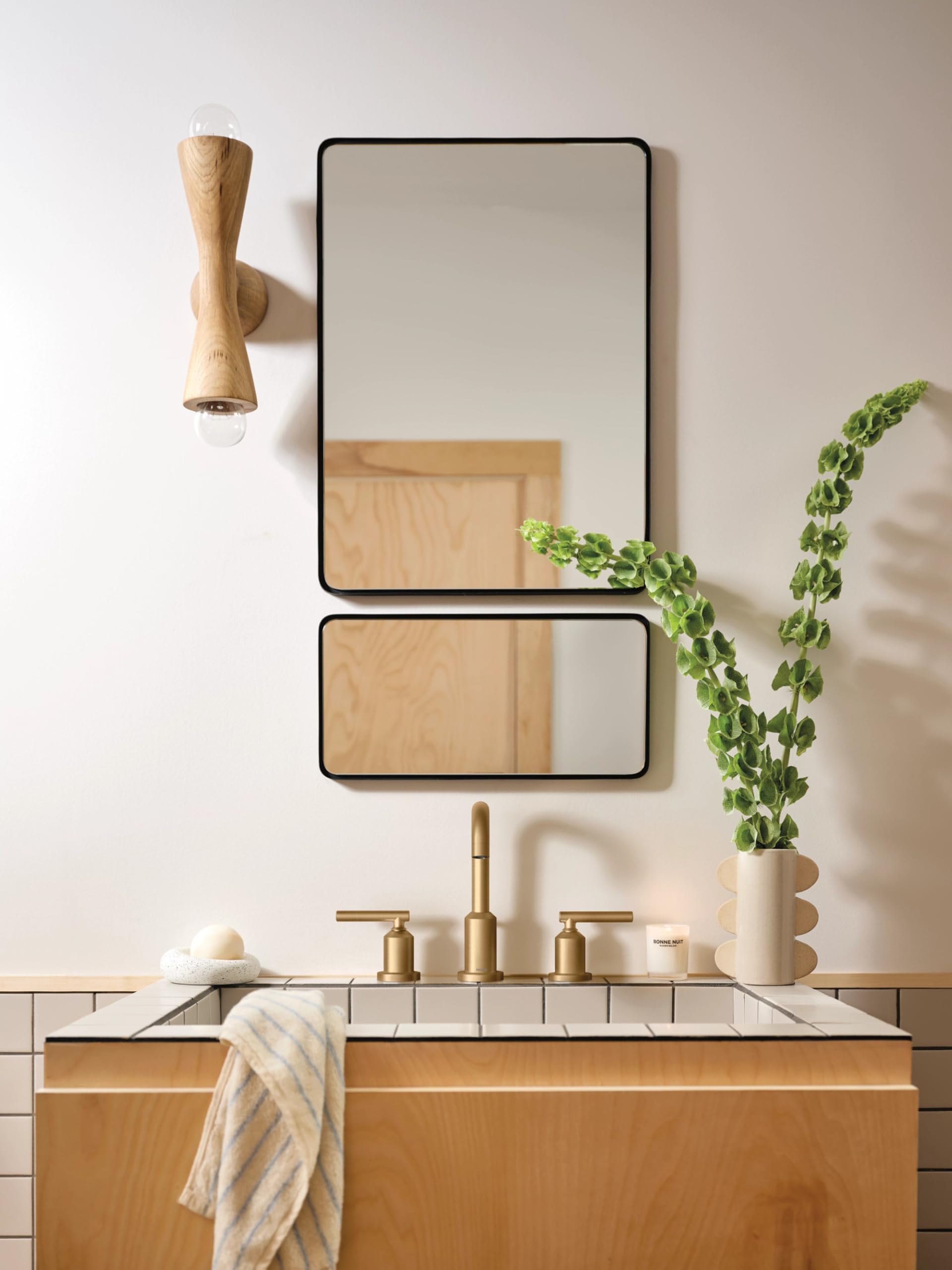 MOEN Gibson TV6142BZG Two-Handle High Arc Widespread Bathroom Sink Faucet in Bronzed Gold (Valve Included)
