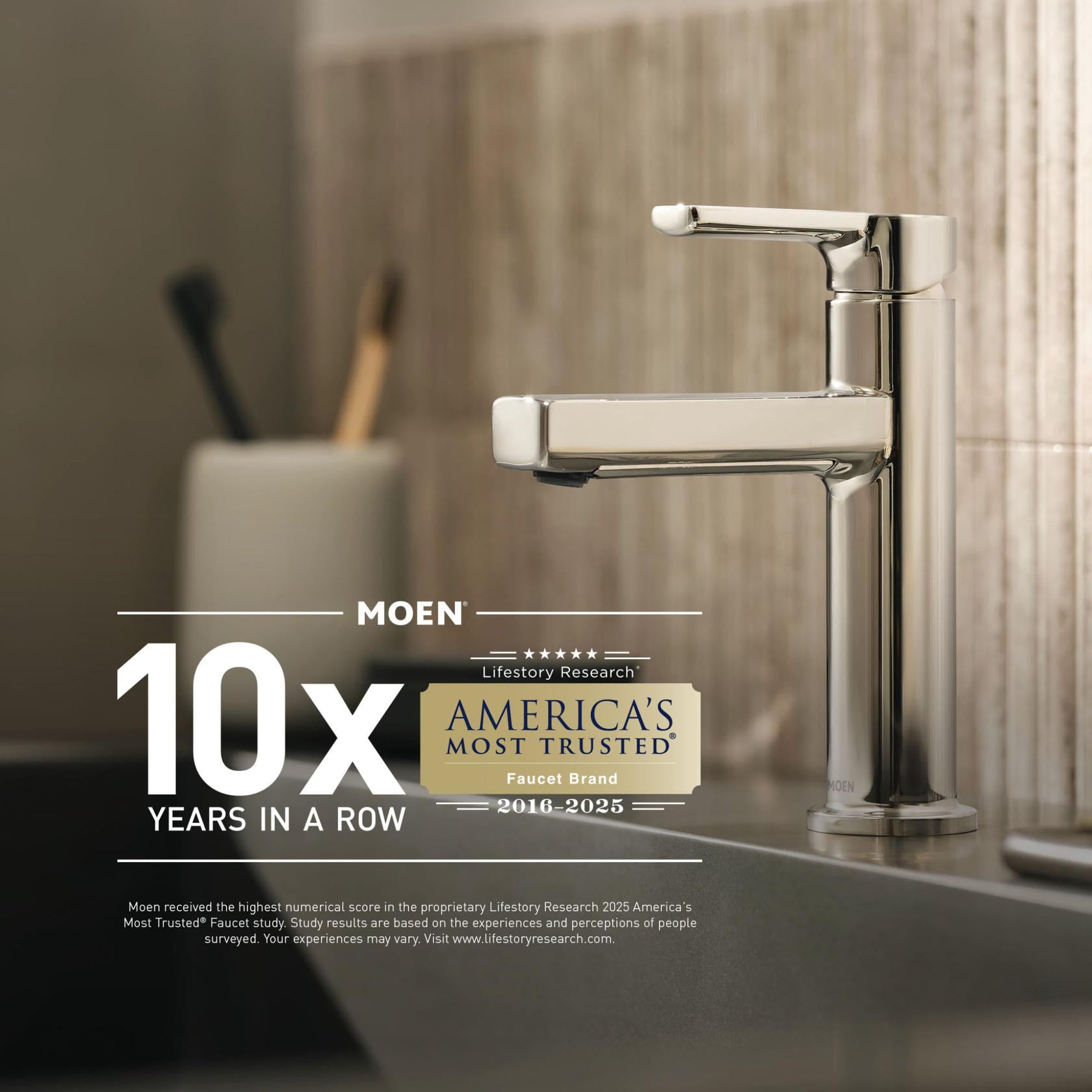 MOEN Doux TS2200BN Two-Handle Shower Faucet in Brushed Nickel (Valve Required)
