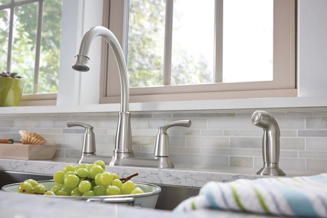 MOEN Bexley 87403 High Arc Kitchen Faucet with Side Spray in Chrome
