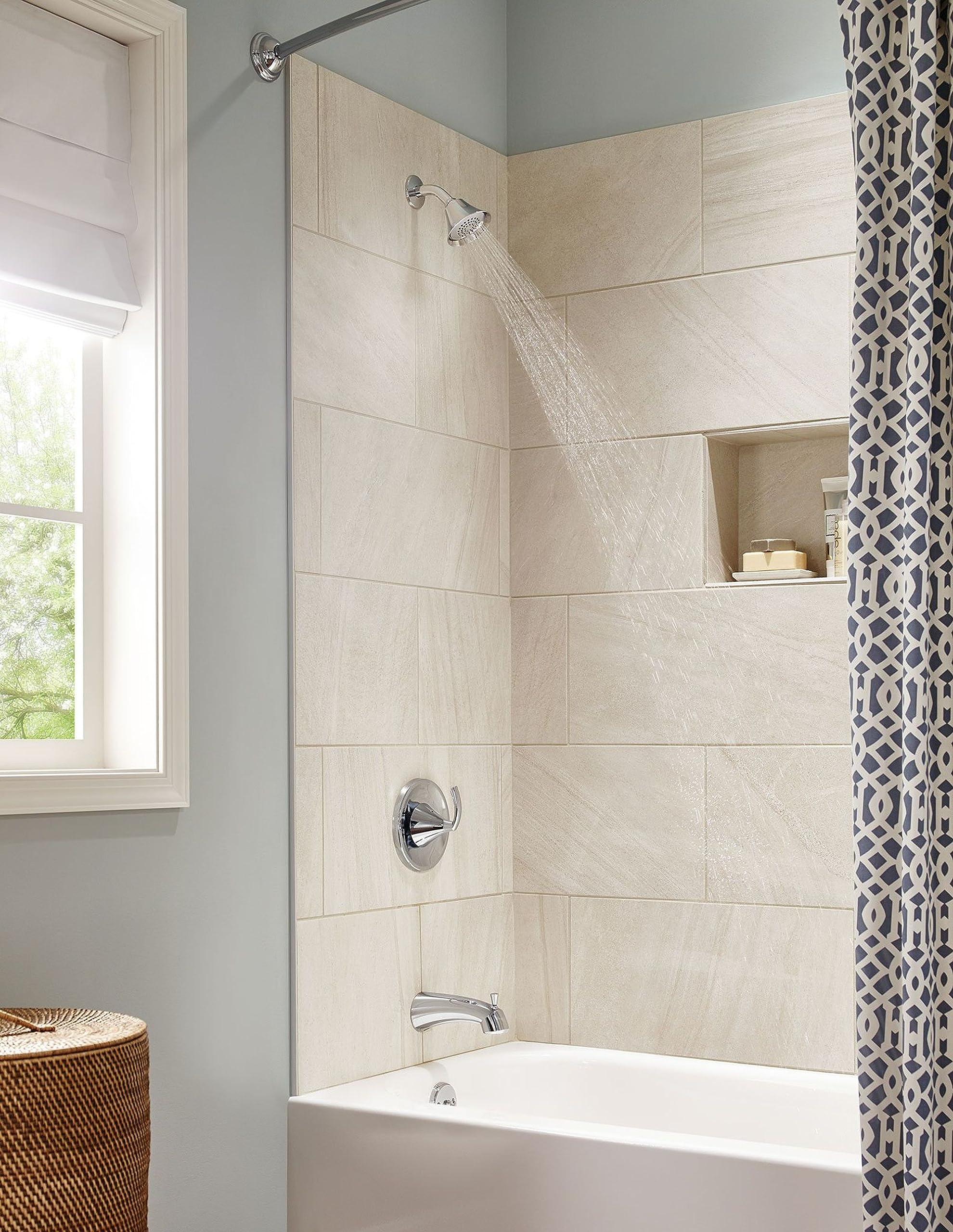 MOEN Glyde T2743EP 1-Handle 1-Spray Single-Handle Posi-Temp Tub and Shower Faucet Trim Kit in Chrome (Valve Not Included)