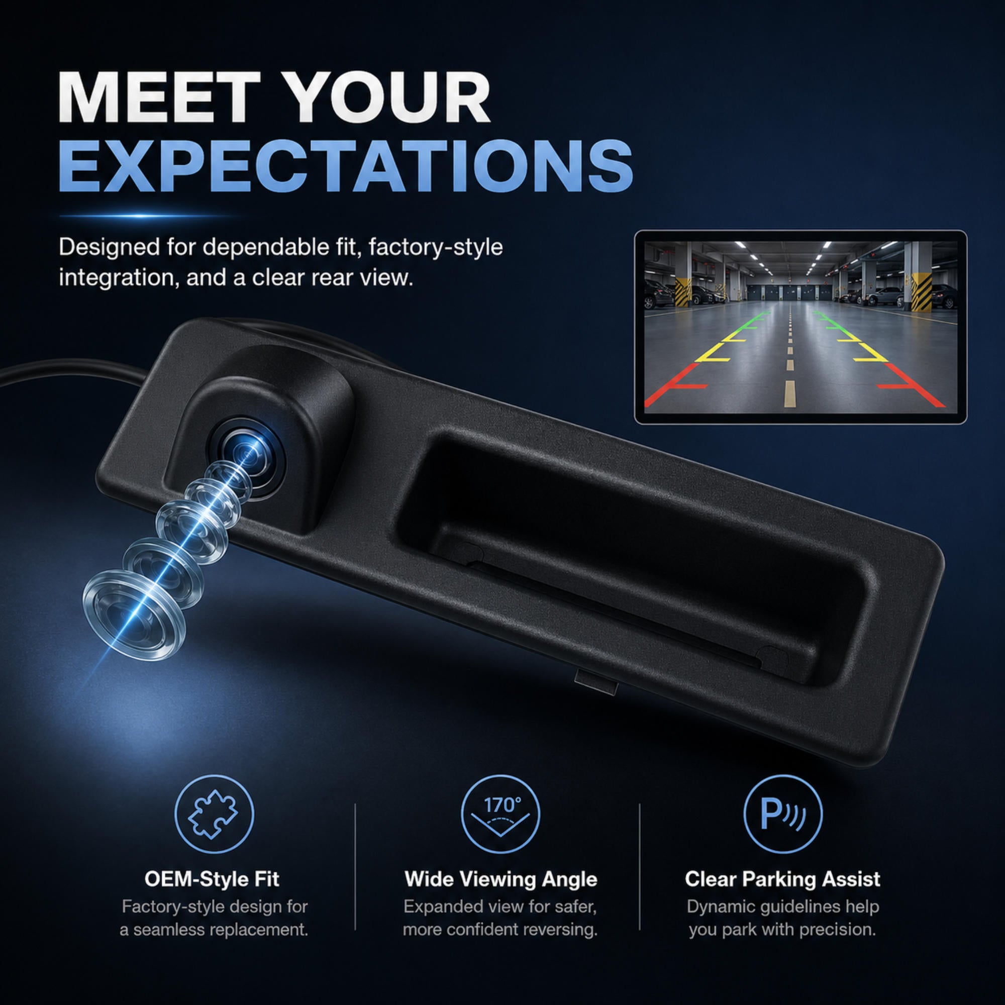 720P HD Trunk Handle Rear View Backup Parking Camera for BMW 3 4 5 6 Series F30 F10 F32 F36 F07 F12 F13