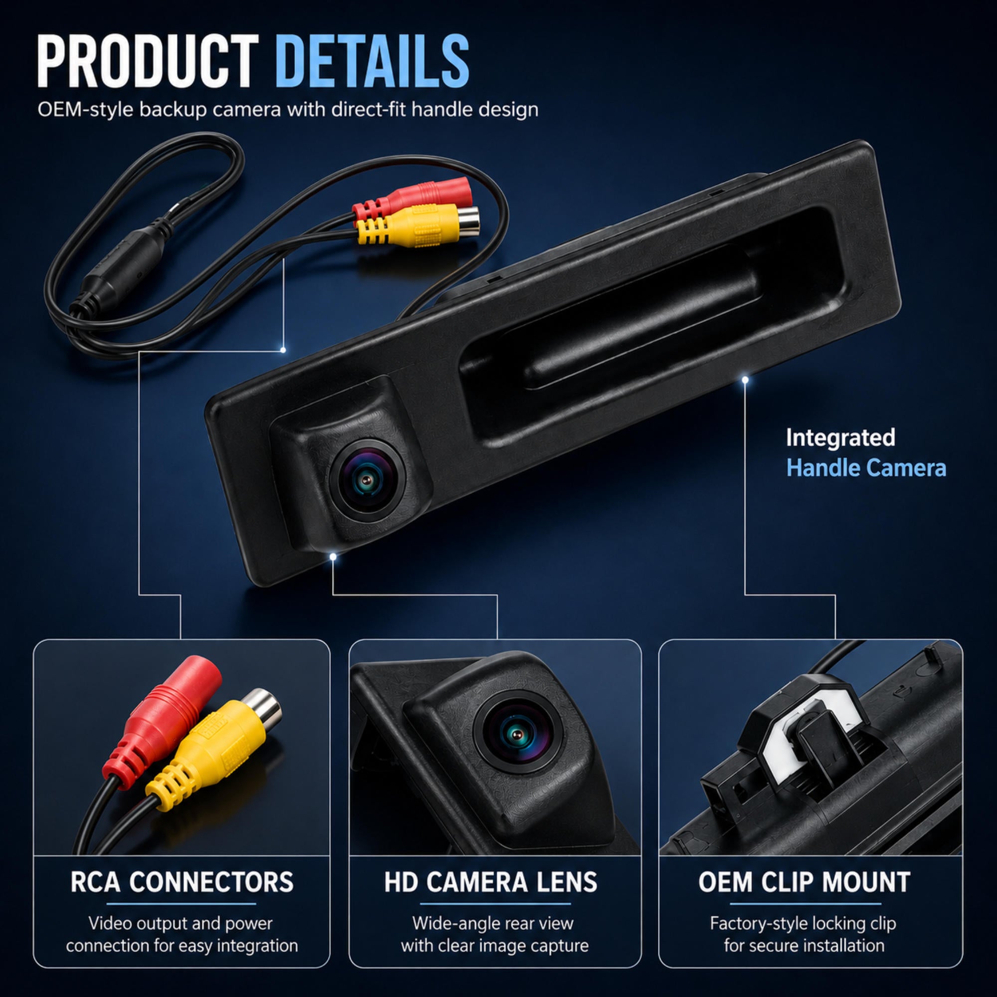 720P HD Trunk Handle Rear View Backup Parking Camera for BMW 3 4 5 6 Series F30 F10 F32 F36 F07 F12 F13
