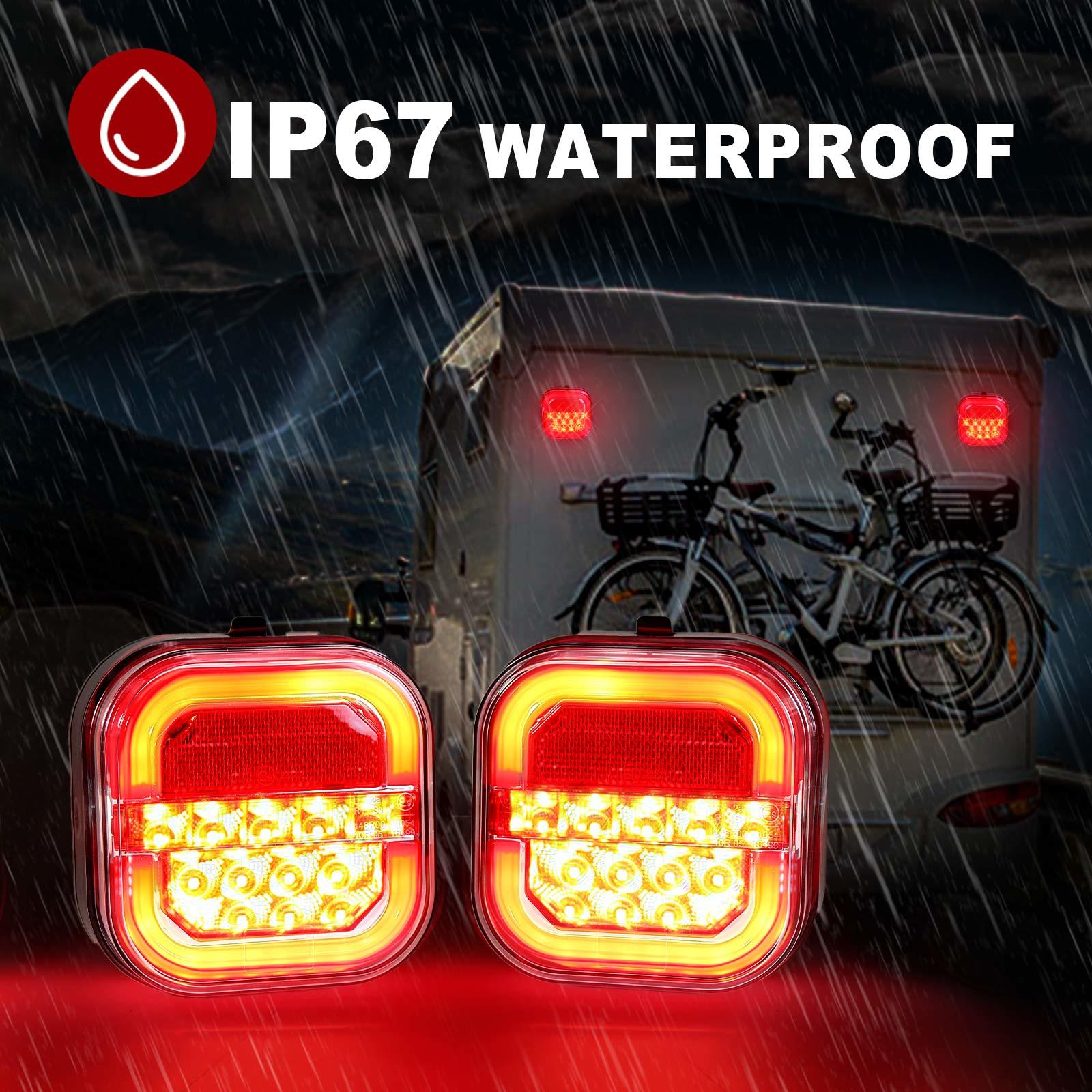 AgriEyes Halo Wireless Trailer Tow Lights with 2 Mounting Options, Magnetic & Bracket, Portable LED Light Kit for Truck, RV, Boat, Camper