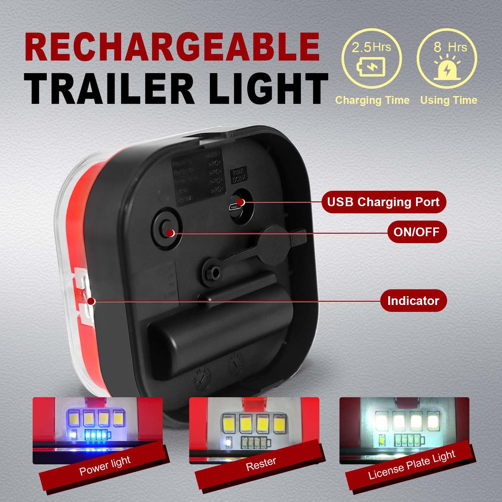 AgriEyes Halo Wireless Trailer Tow Lights with 2 Mounting Options, Magnetic & Bracket, Portable LED Light Kit for Truck, RV, Boat, Camper