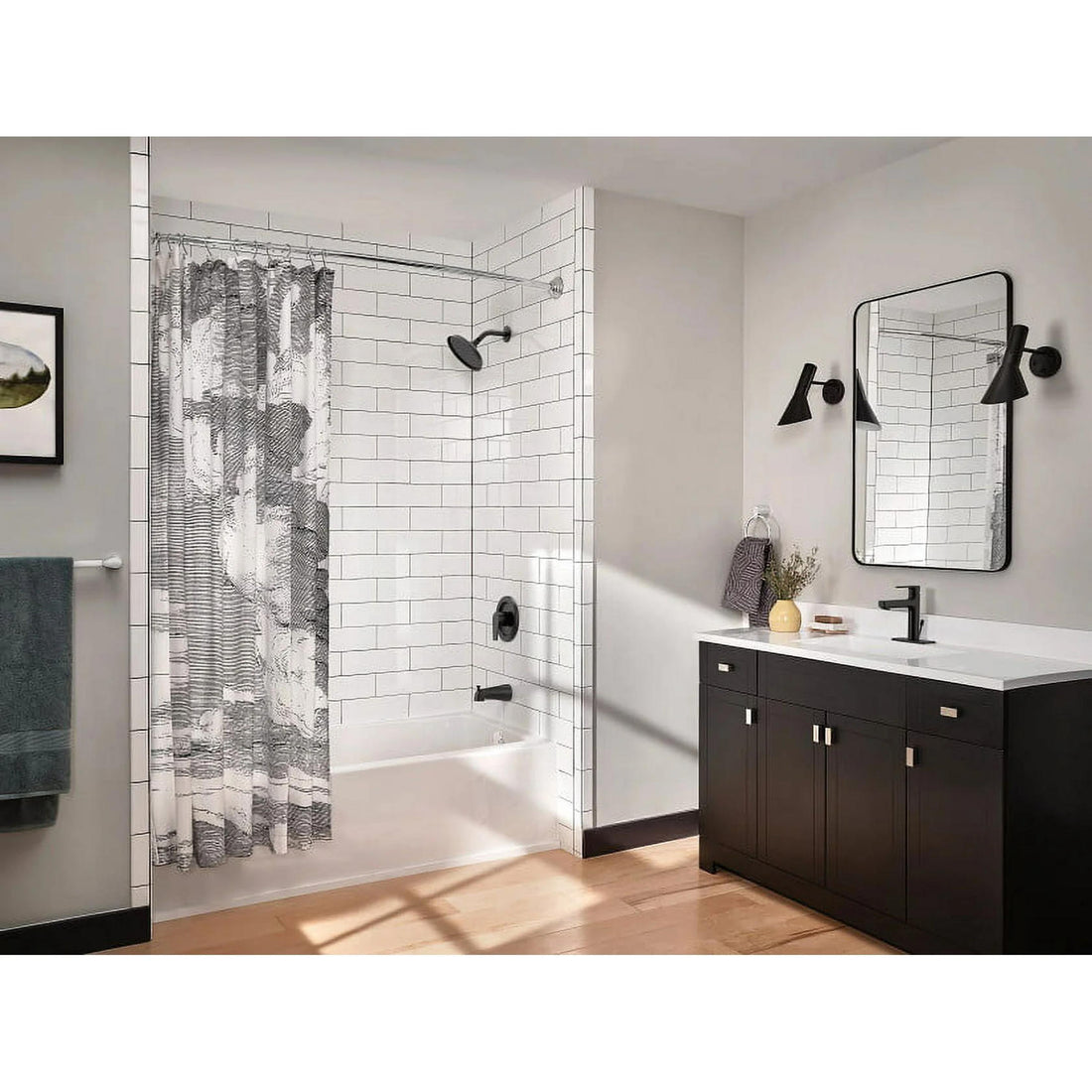 MOEN 48003BLGR Slate Single-Handle 1-Spray Tub and Shower Faucet in Matte Black