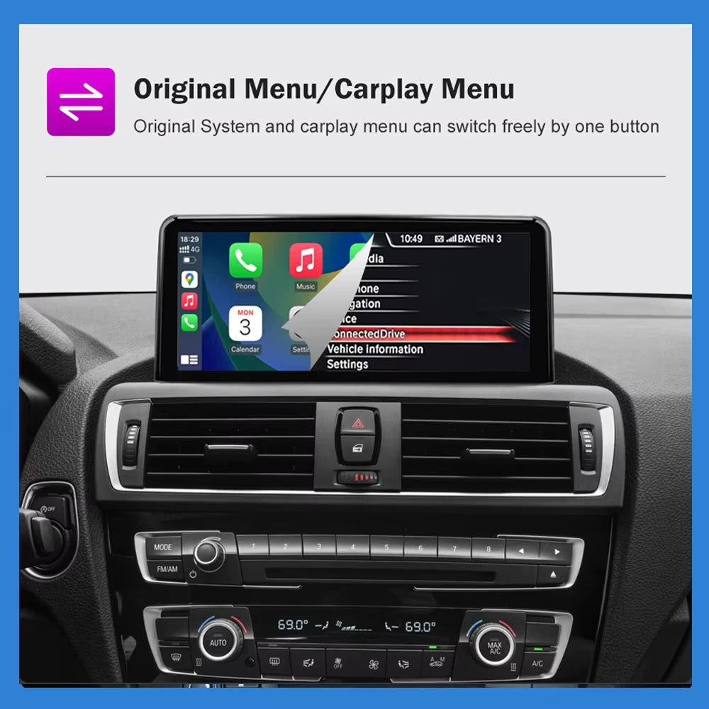 Touchscreen CarPlay Linux Head Unit for BMW F30 F31 F32 F33 F34 F36 F20 F21 NBT