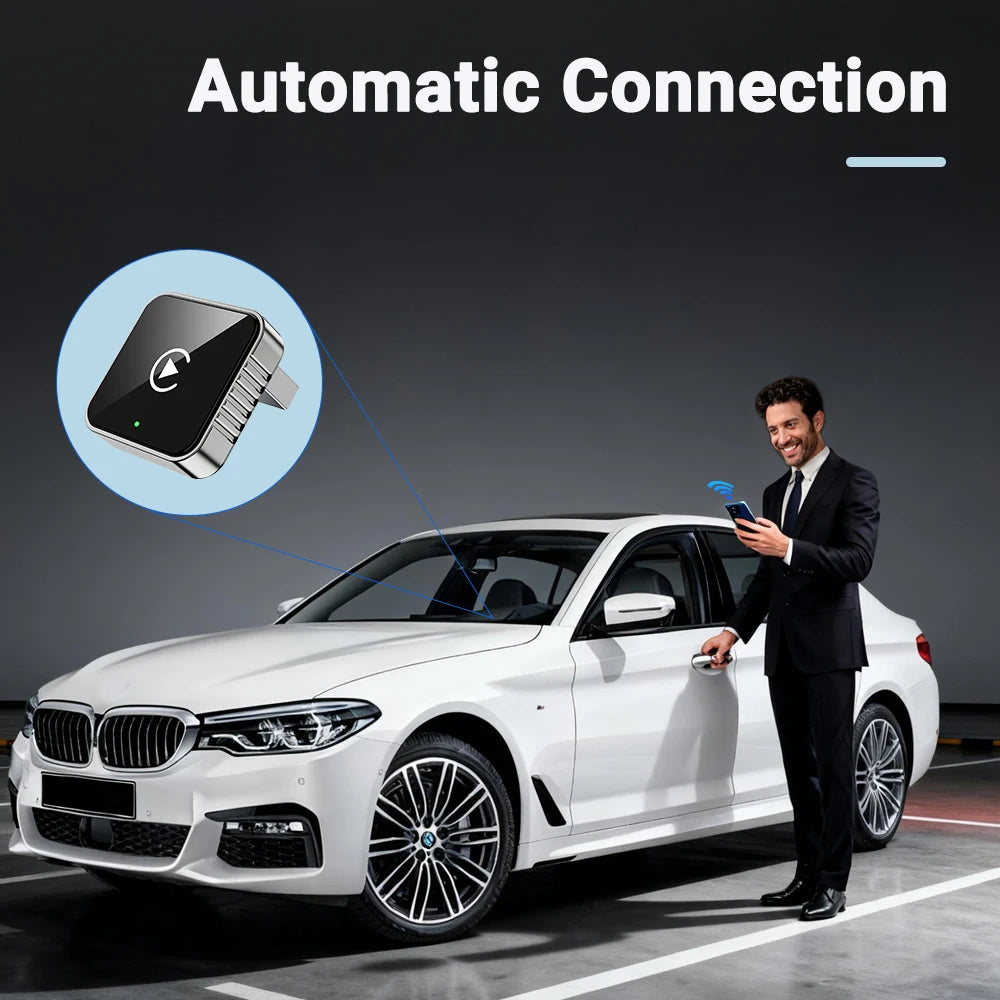 Mini CarPlay AI Box 2-in-1 Wired to Wireless CarPlay & Android Auto Adapter 5GHz WiFi
