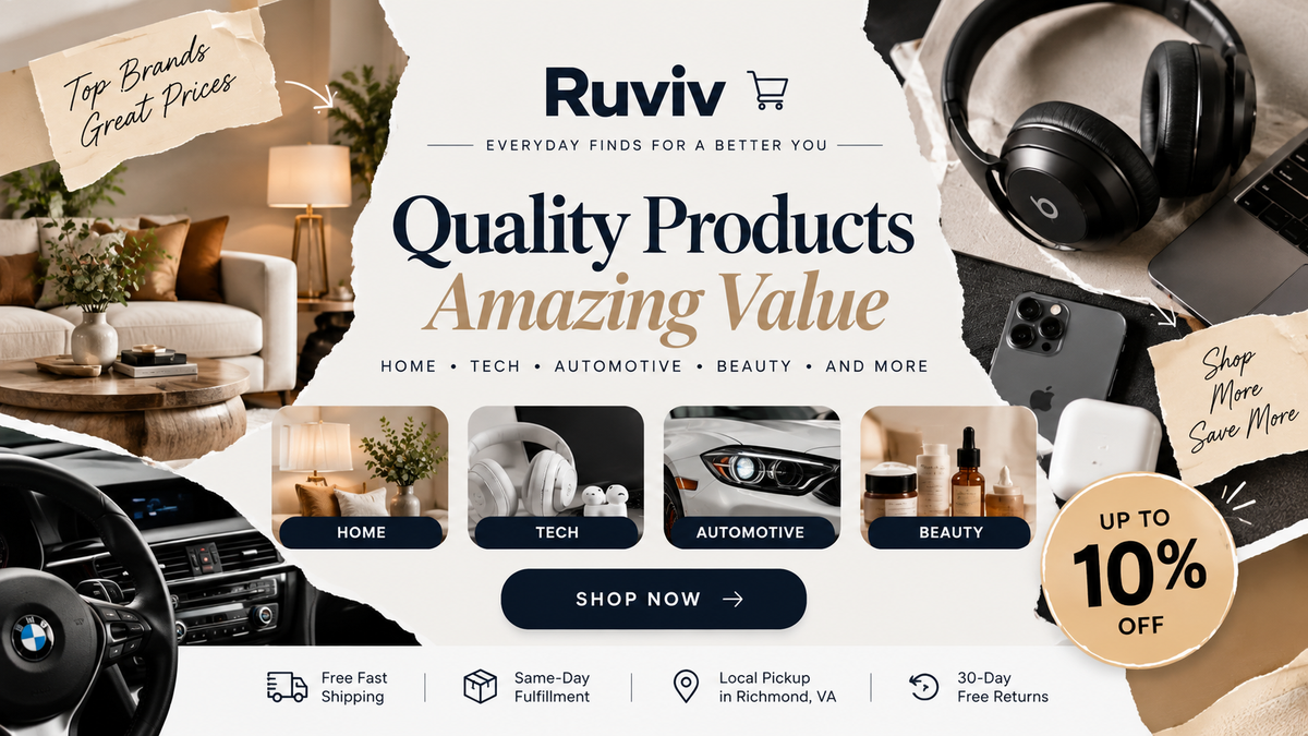 Ruviv quality products amazing value hero banner