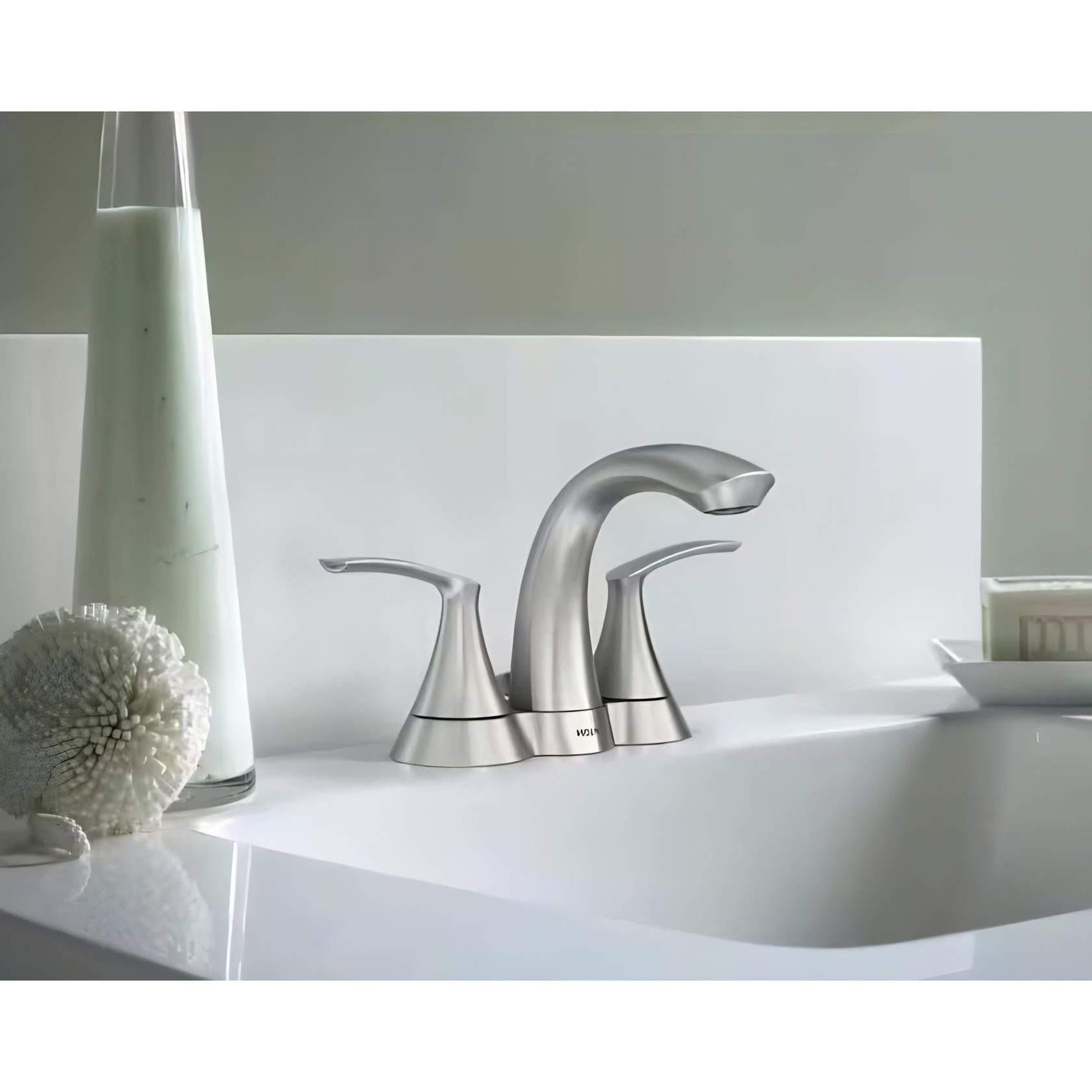 Moen WS84550SRN Darcy Centerset 2-Handle Bathroom Faucet in Spot Resist Brushed Nickel