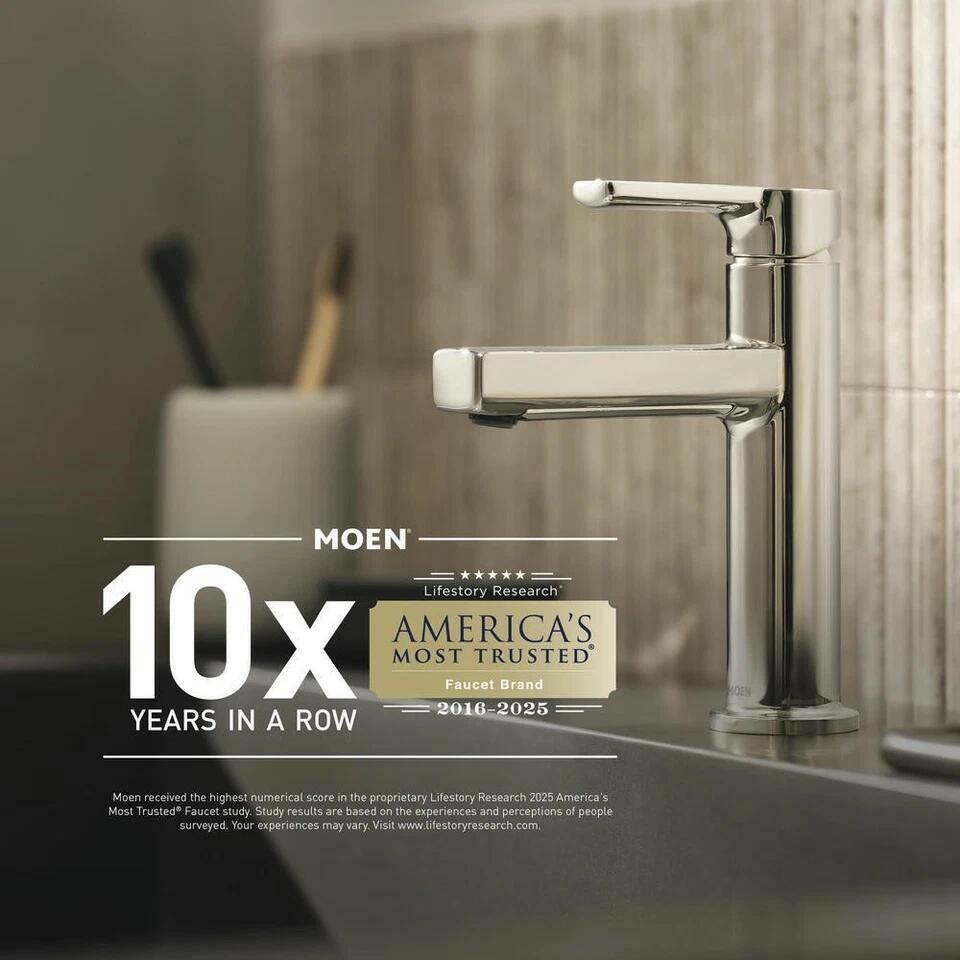 MOEN Genta 84764BL 4 in. Centerset Double-Handle Bathroom Faucet in Matte Black
