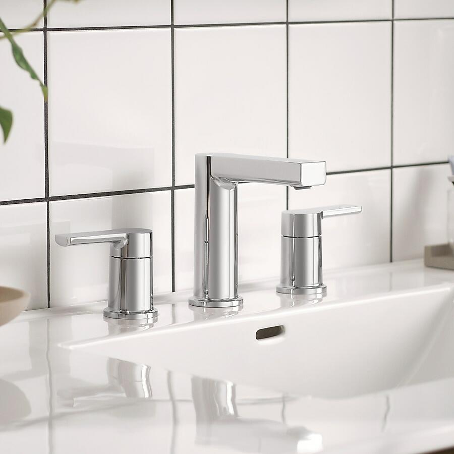 MOEN Rinza 84629 2-Handle Widespread Bathroom Sink Faucet in Chrome (Drain Included)