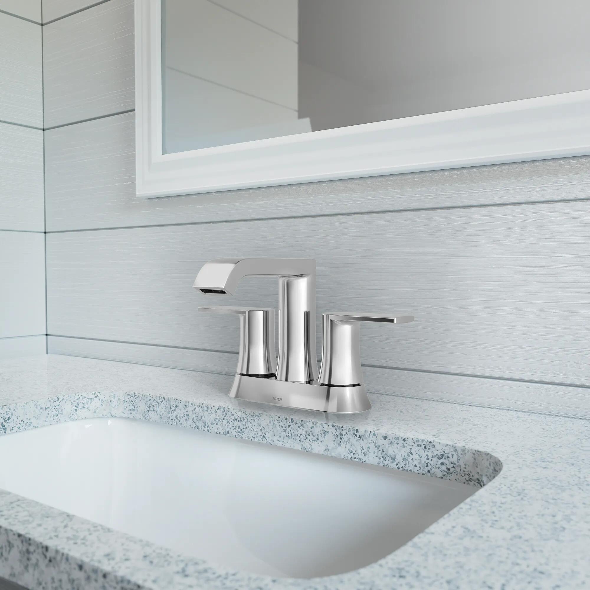 MOEN Genta 84764 Centerset Double-Handle Bathroom Sink Faucet in Chrome
