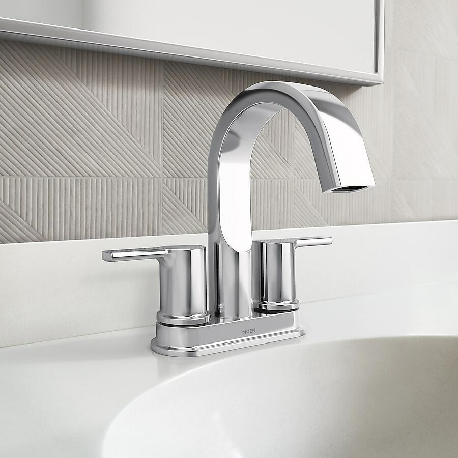 MOEN Avri 84153 Two-Handle 4" Centerset Bathroom Faucet in Chrome (Drain Included)