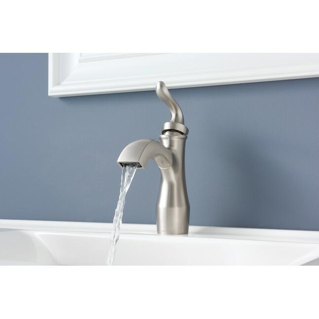 MOEN Hamden 84303SRN One-Handle Bathroom Sink Faucet in Spot Resist Brushed Nickel (Drain Included)