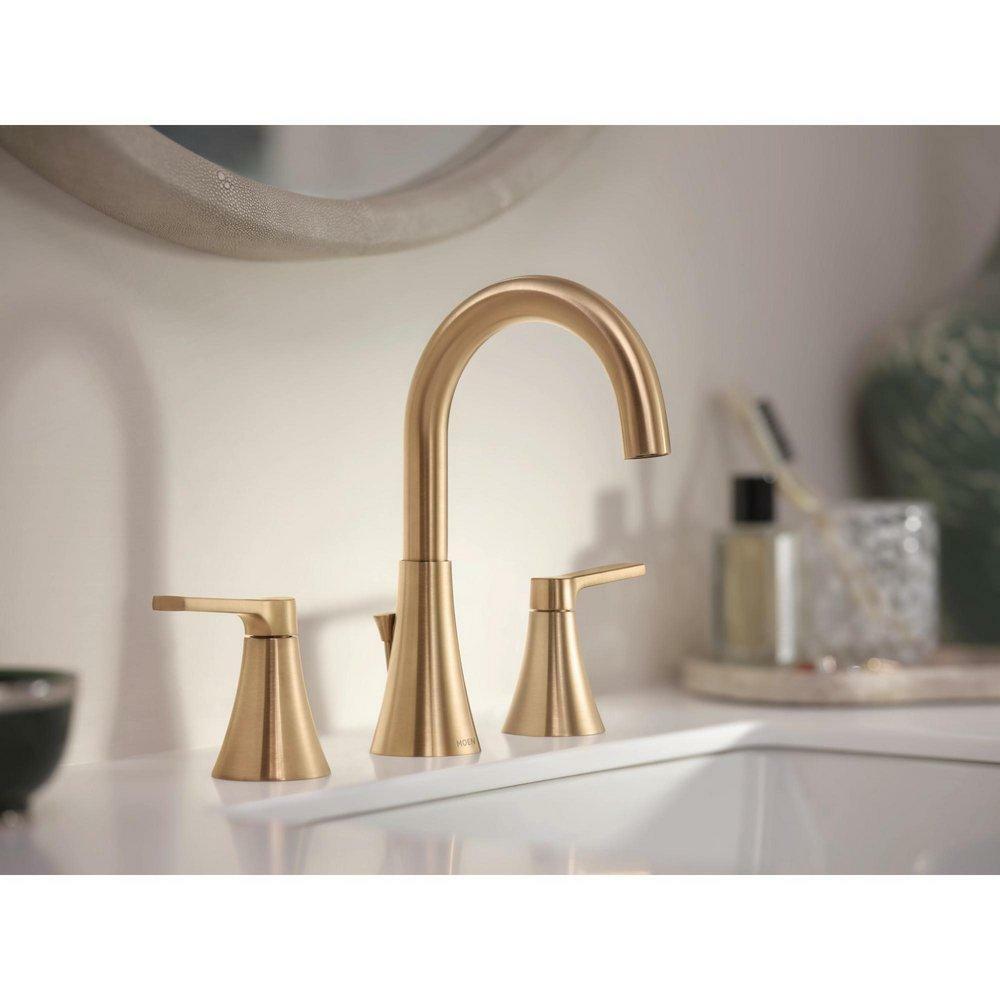 MOEN Jase TV64433BZG Two-Handle Widespread Bathroom Faucet in Bronzed Gold (Valve Included)