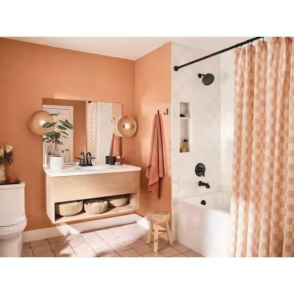 MOEN Korek 82466BL Single-Handle Posi-Temp Tub and Shower Faucet in Matte Black (Valve Included)