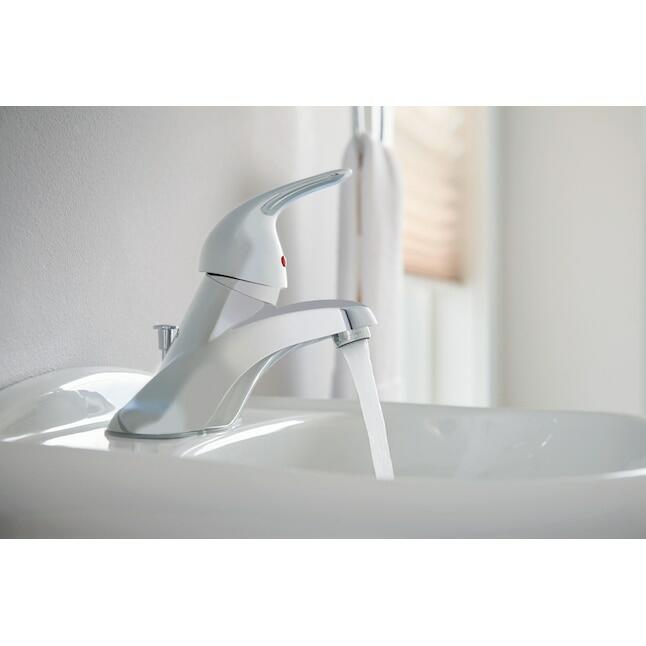 MOEN Adler 1-Handle 4-in Centerset WaterSense Bathroom Sink Faucet in Chrome (2-Pack)