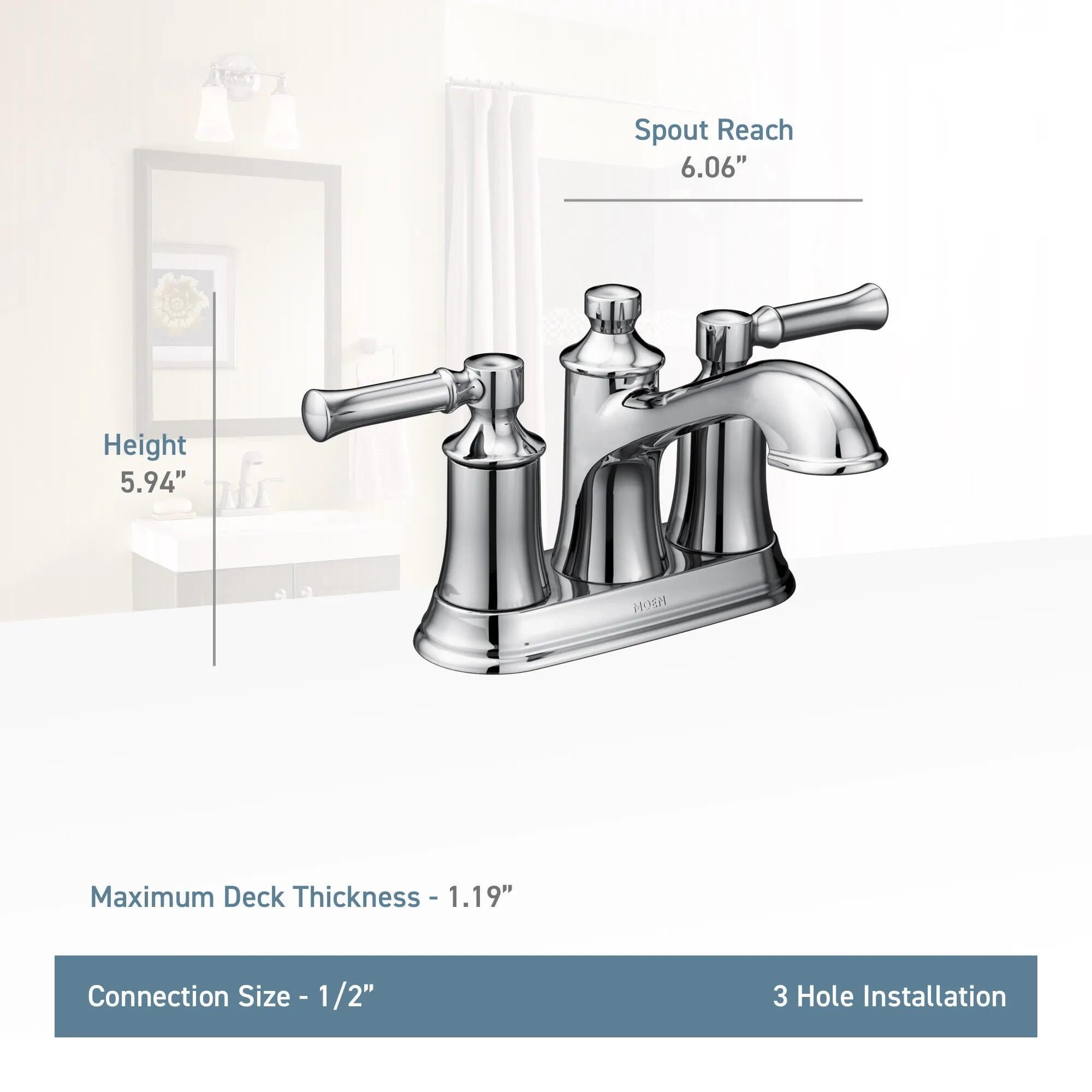 MOEN Dartmoor 6802BZG Two Handle Centerset Bathroom Sink Faucet in Bronzed Gold