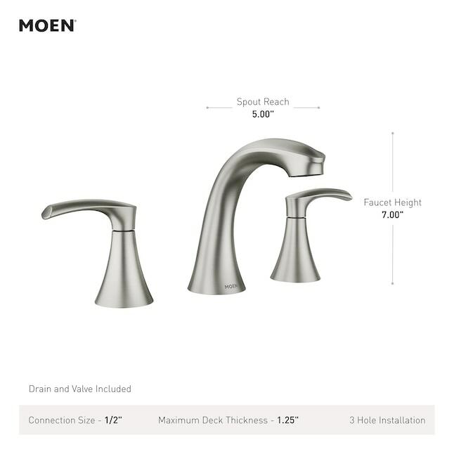 MOEN Graeden 84138 Two-Handle Widespread Bathroom Sink Faucet in Chrome (Valve Included)