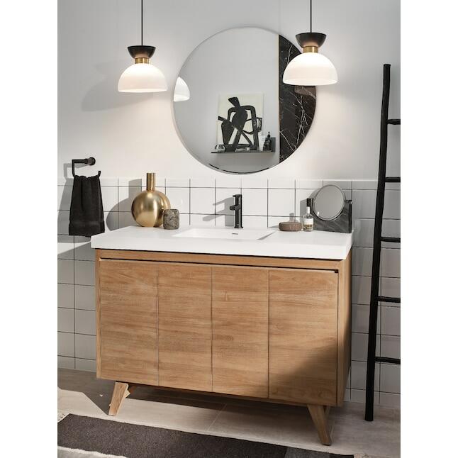 MOEN Rinza 84627BL One-Handle Bathroom Sink Faucet in Matte Black (Drain Included)