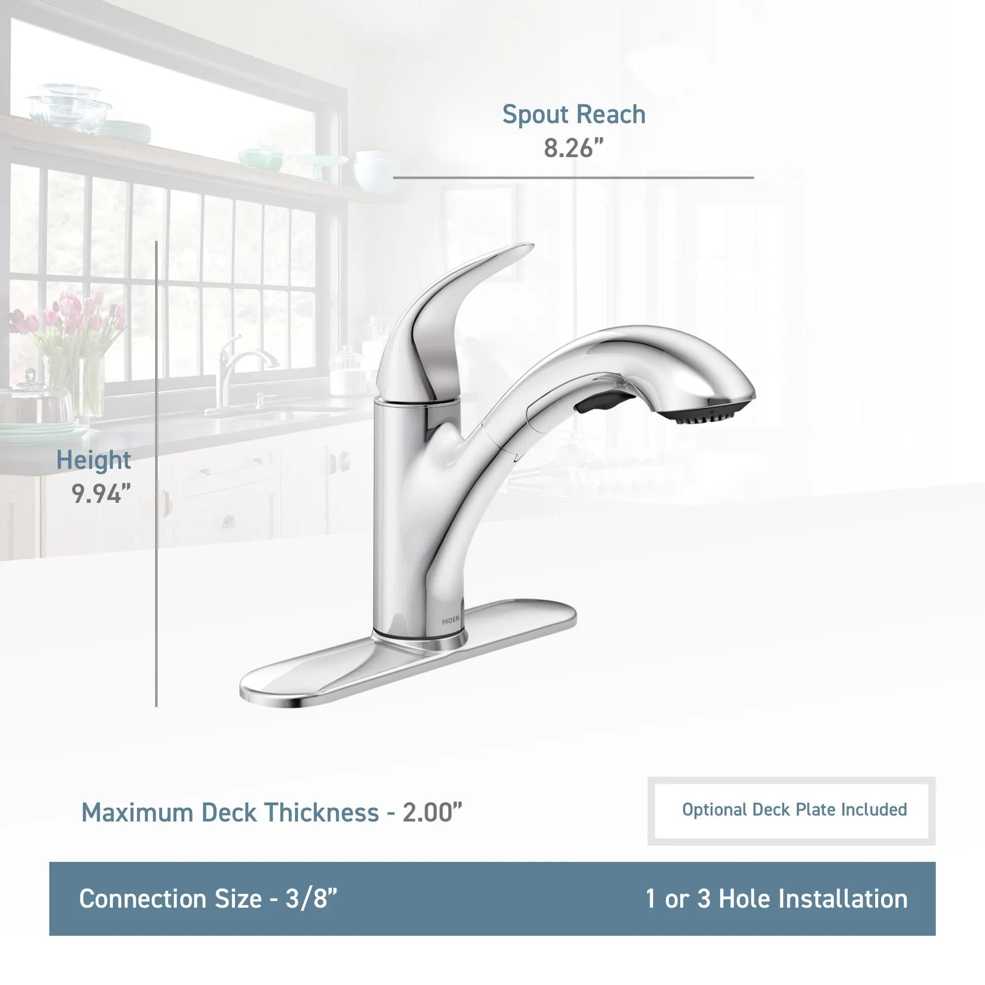 MOEN Medina 87039BL One-Handle Pullout Kitchen Faucet with Power Clean in Matte Black