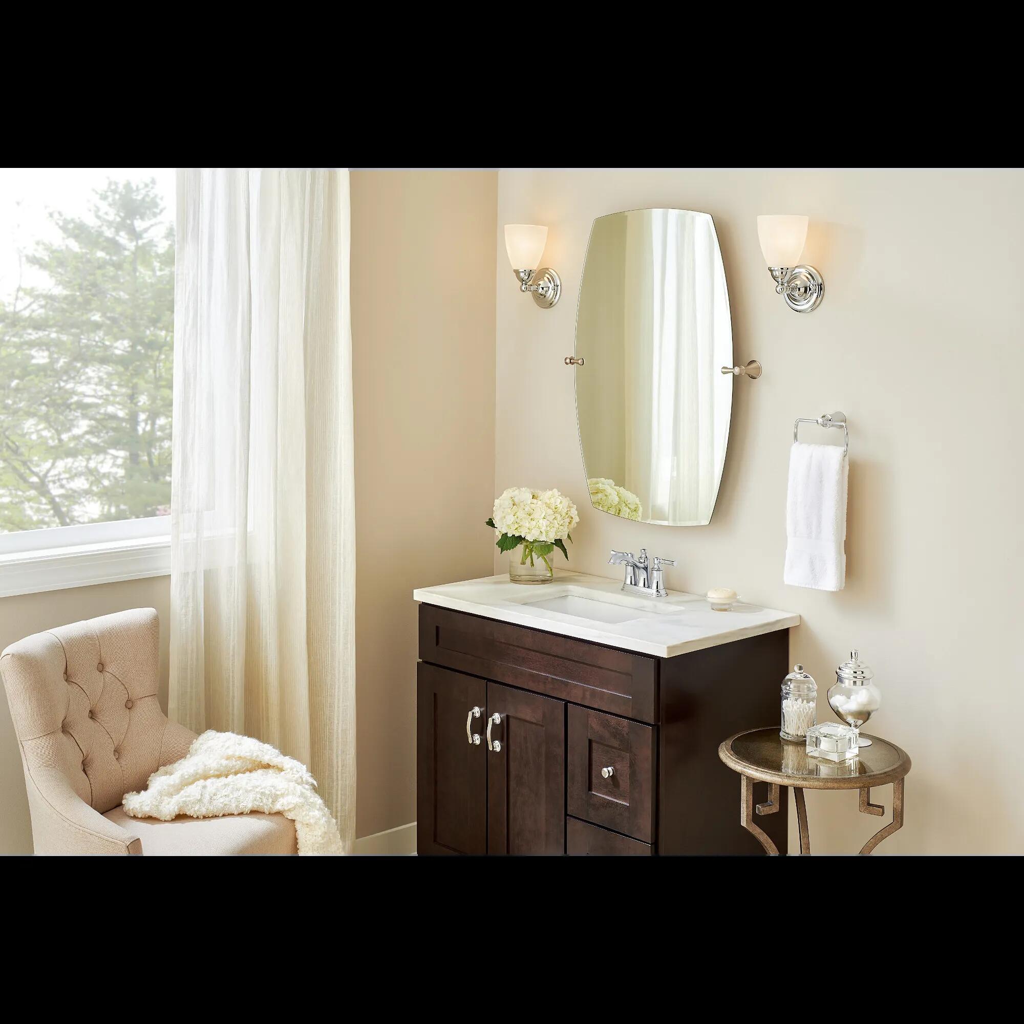 MOEN Dartmoor 66802 Centerset Two-Handle Bathroom Sink Faucet in Chrome