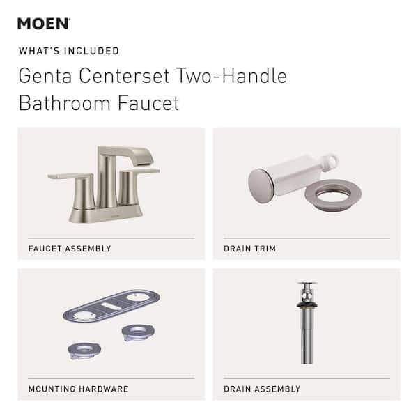 MOEN Genta 84764BL 4 in. Centerset Double-Handle Bathroom Faucet in Matte Black