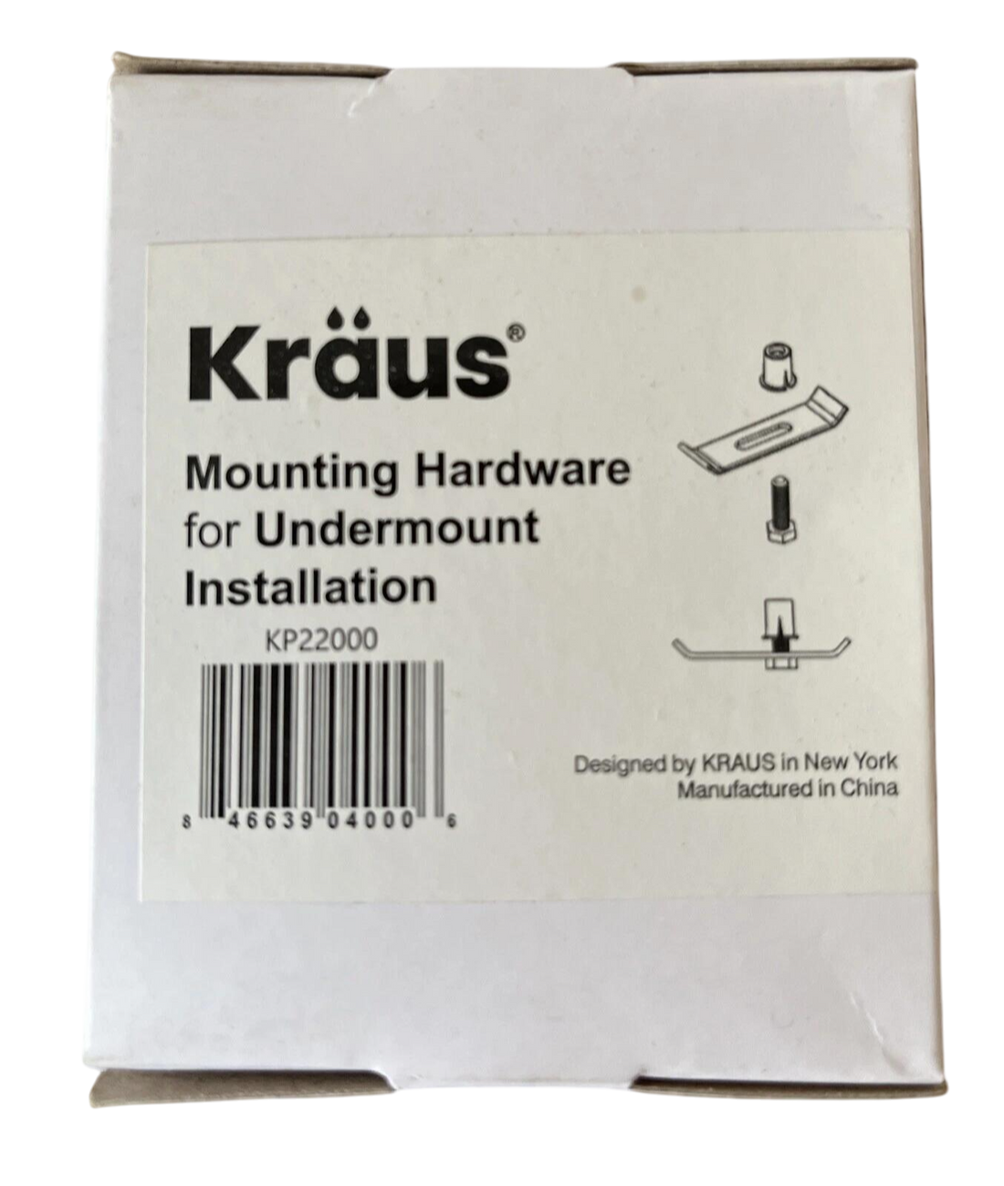 Kraus Mounting Hardware Installation Kit Undermount Kitchen Sink, KP22000