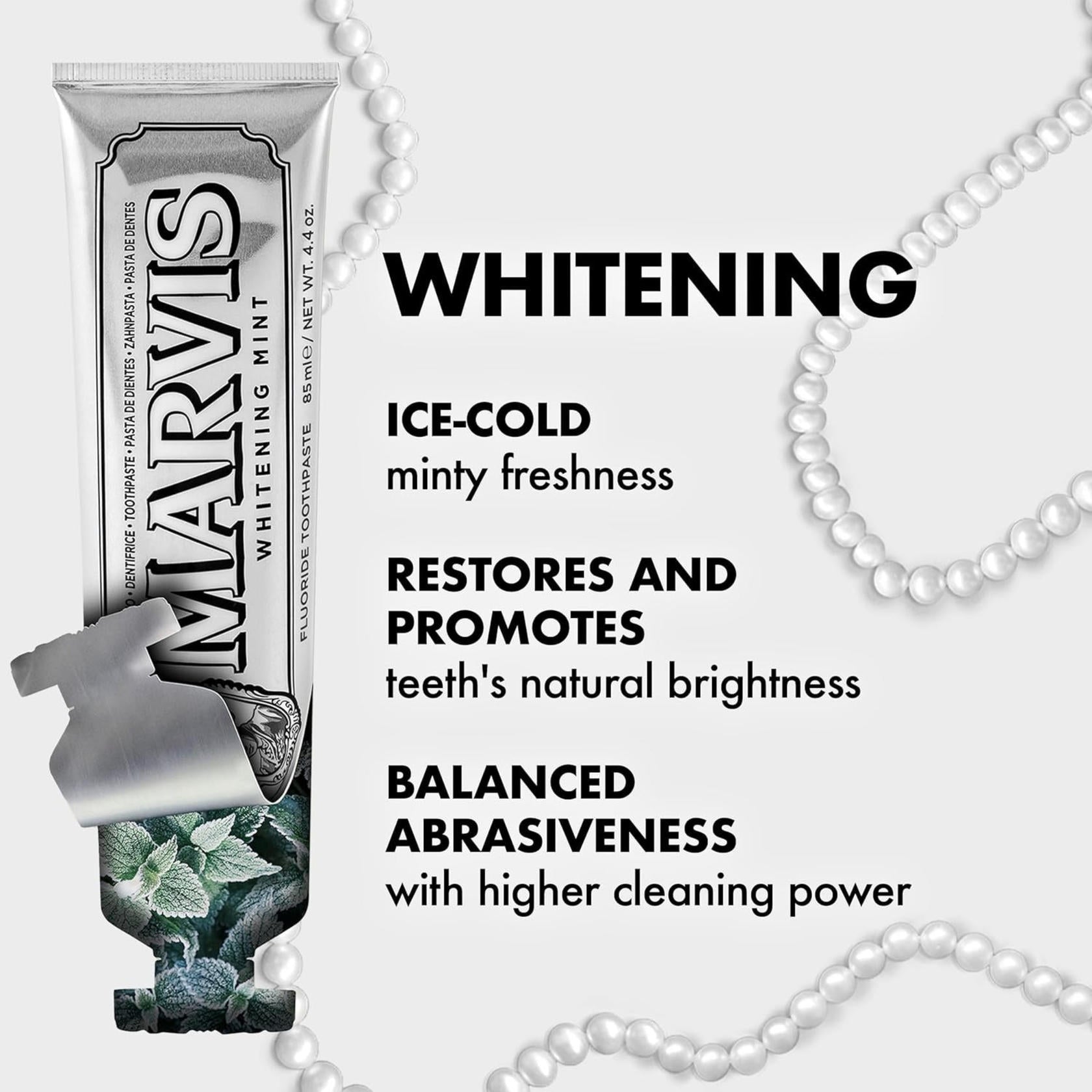 Marvis Toothpaste Whitening Mint, Licorice, Sinuous Lily, Vegan Cruelty-Free 85 ml