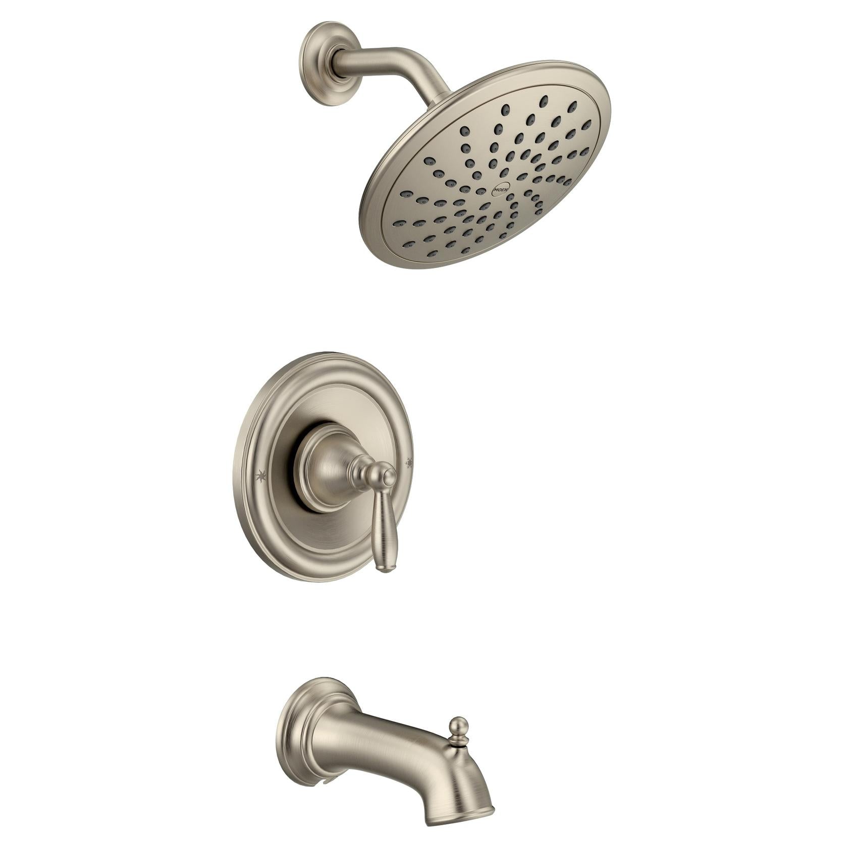 MOEN Brantford T2253EPBN Posi-Temp Rainshower Single-Handle Tub and Shower Faucet Trim Kit in Brushed Nickel (Valve Not Included)